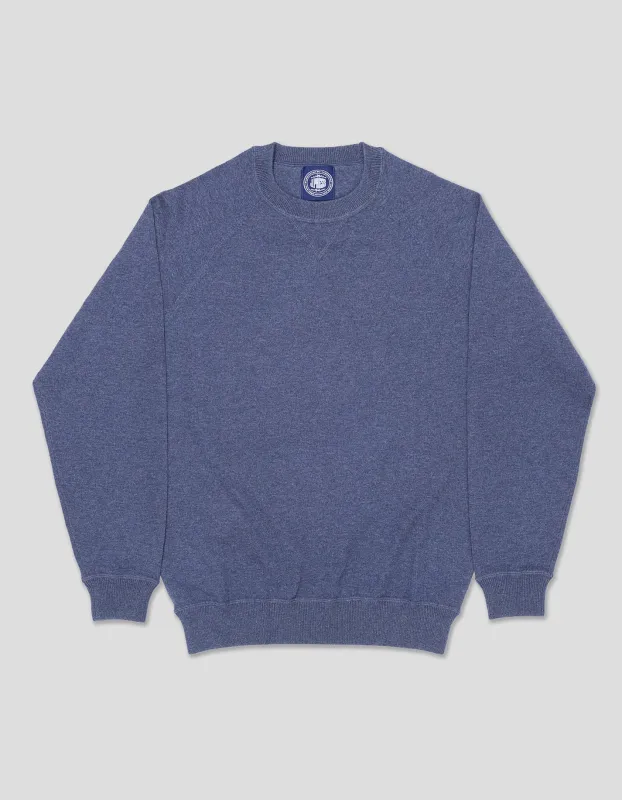 MERINO WOOL/COTTON CREW NECK SWEATSHIRT - BLUE sold by J. Press