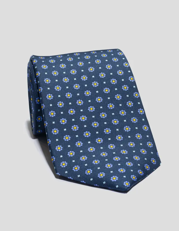 PRINTED FOULARD TIE - NAVY sold by J. Press