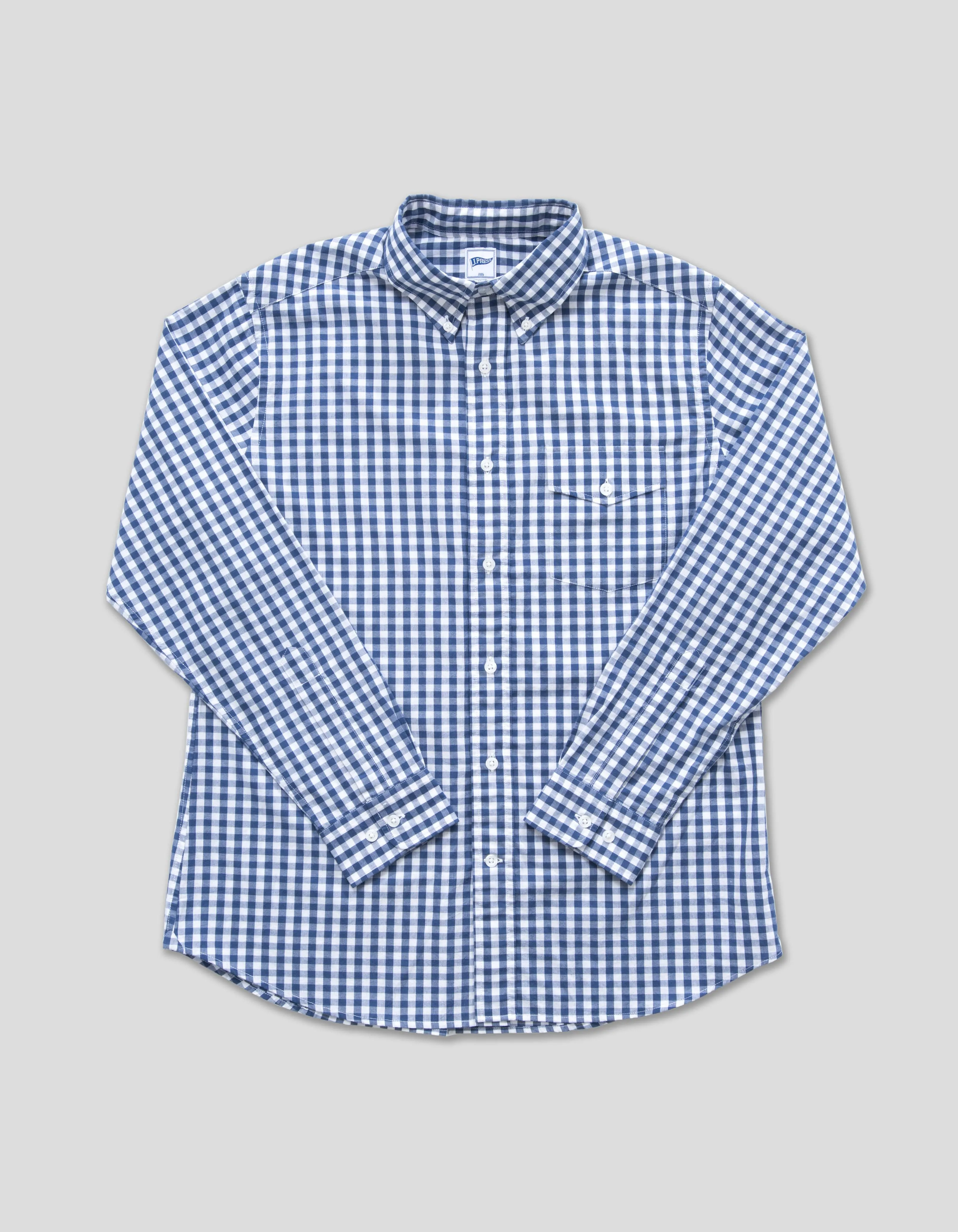 Blue Gingham Button Down Sport Shirt - Trim Fit sold by J. Press