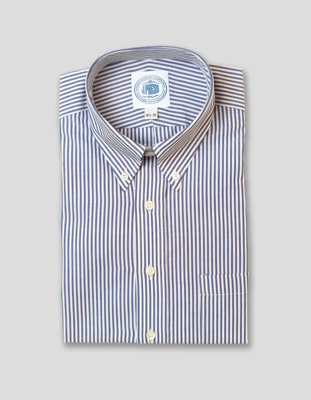 Made-in-Canada Navy Candy Stripe Button Down Shirt - Classic Fit sold by J. Press