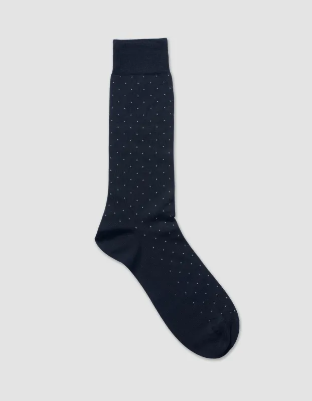 PIN DOT COTTON MID-CALF SOCKS sold by J. Press