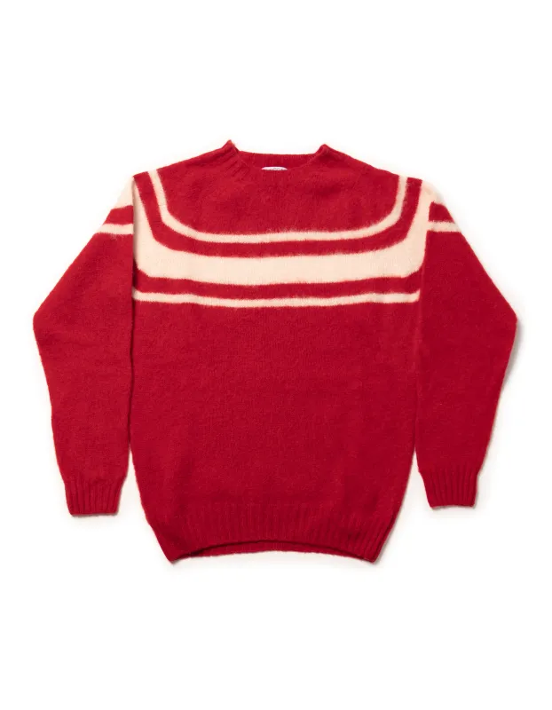 SHAGGY DOG SWEATER RED CHEST STRIPE - TRIM FIT sold by J. Press