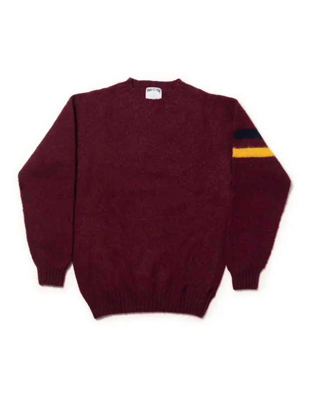SHAGGY DOG SWEATER BURGUNDY TWO COLOR RINGS - TRIM FIT sold by J. Press