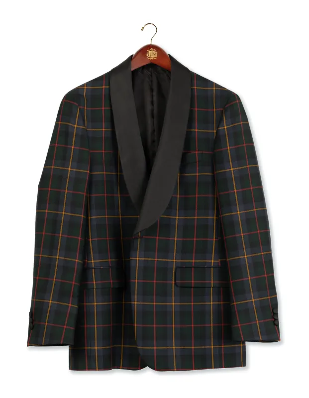 NAVY GREEN W/ RED/GOLD WINDOWPANE DINNER JACKET sold by J. Press