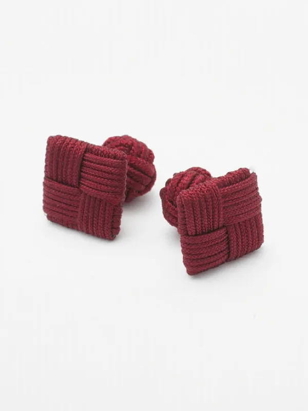 Burgundy Combo Knot Cufflinks sold by J. Press