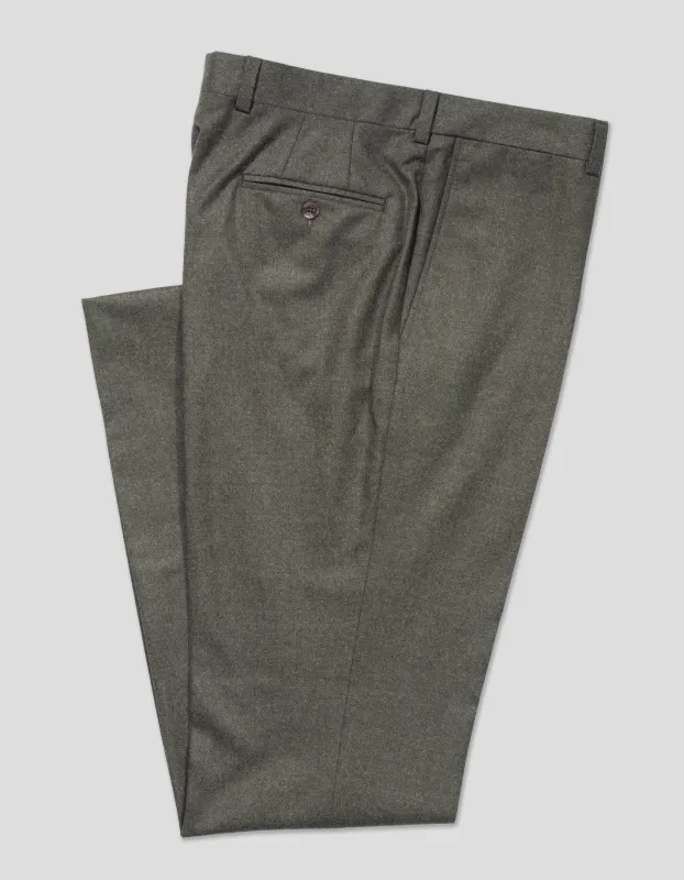 SAGE WOOL FLANNEL TROUSERS sold by J. Press