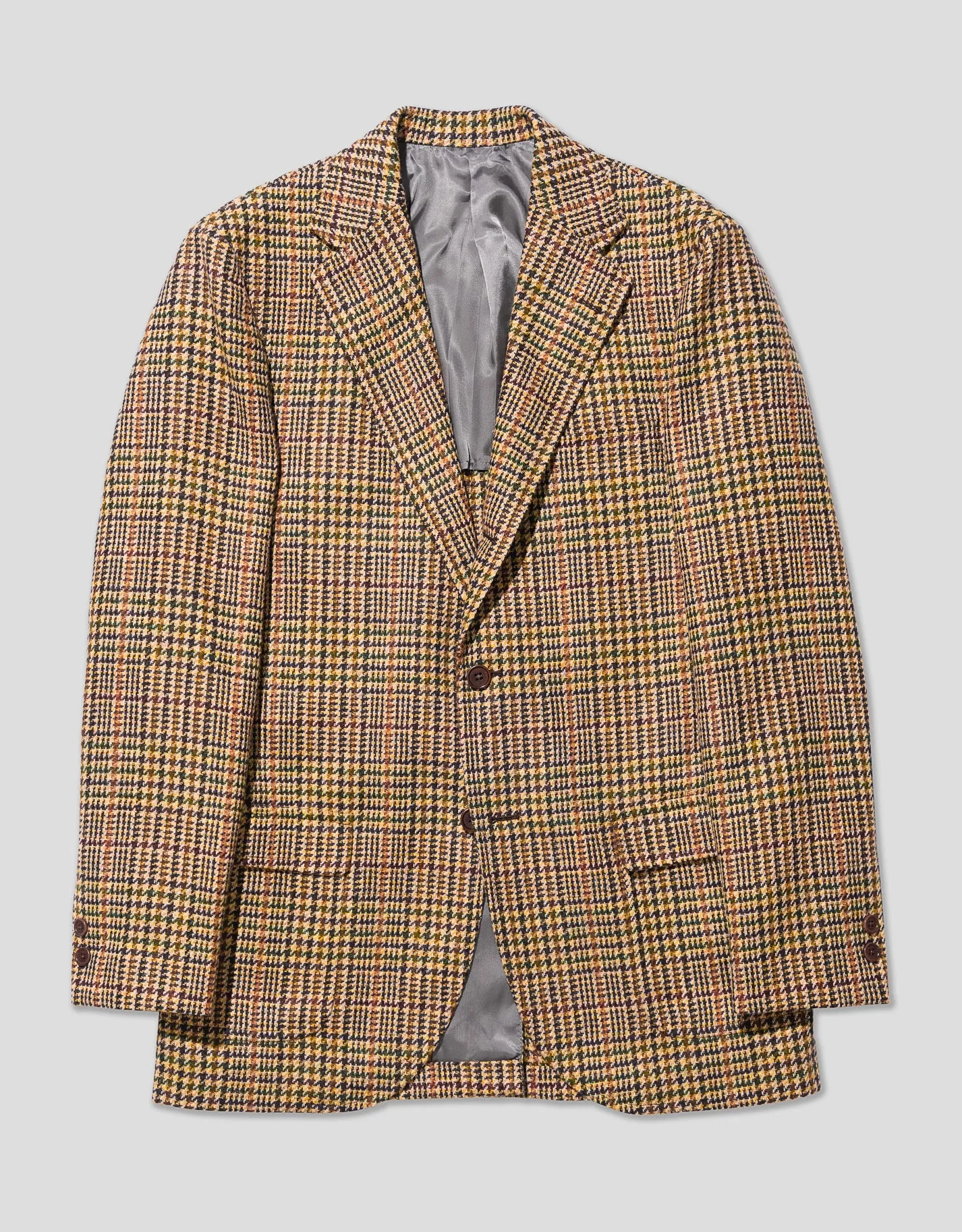 Tan Jumbo Plaid Sport Wool Coat - Trim Fit sold by J. Press