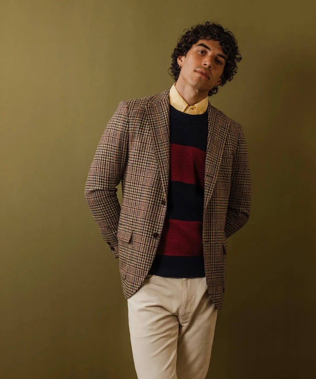 Tan Jumbo Plaid Sport Wool Coat - Trim Fit sold by J. Press product image thumbnail 2