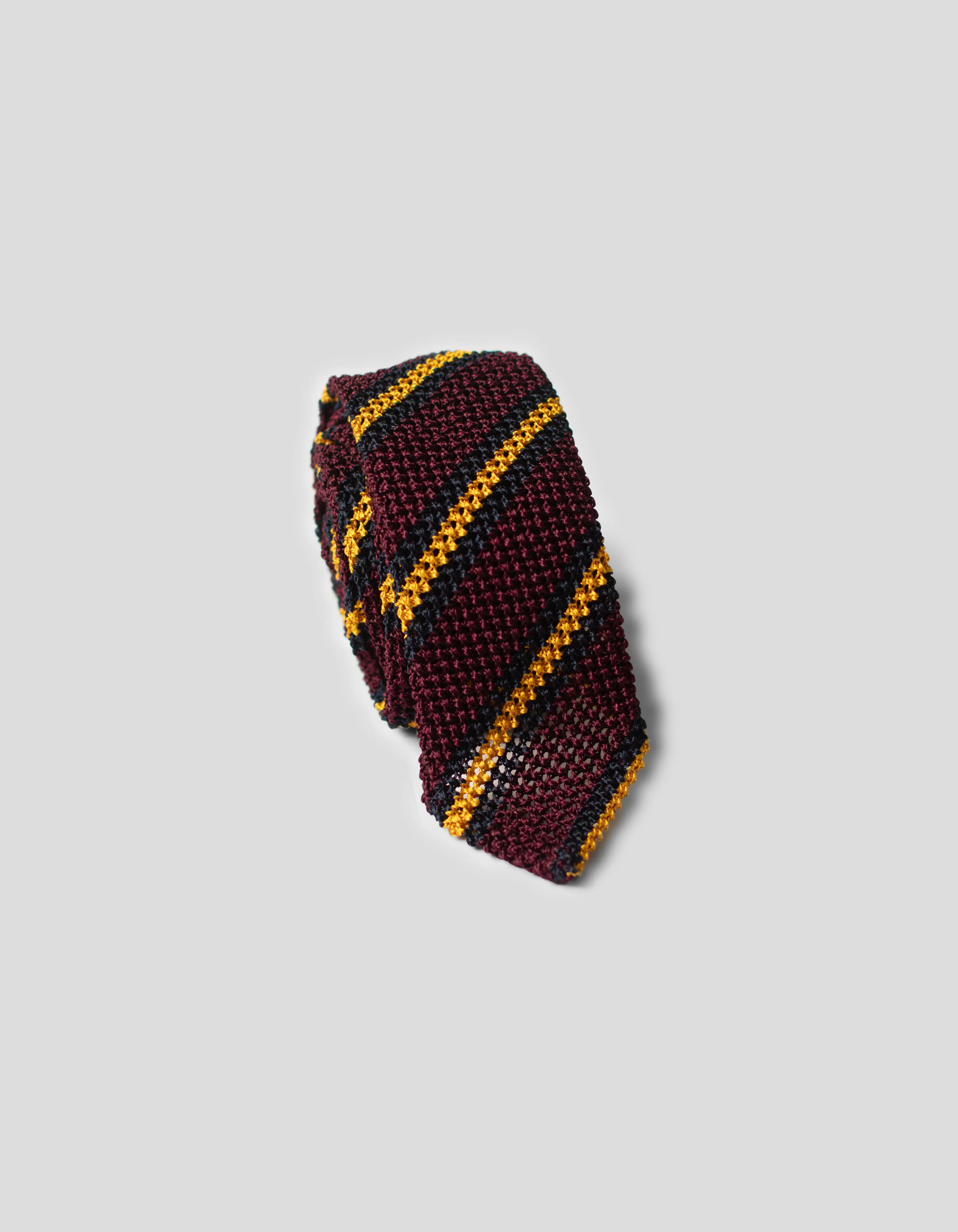 STRIPE POINTED TIP TIE - BURGUNDY/NAVY sold by J. Press