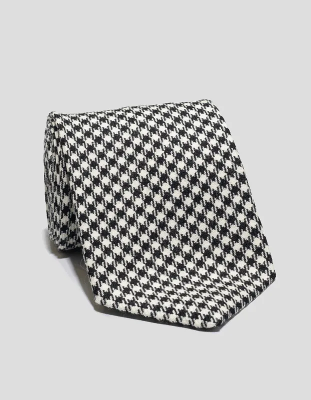 WOOL TARTAN TIE - HOUNDSTOOTH made by J. Press