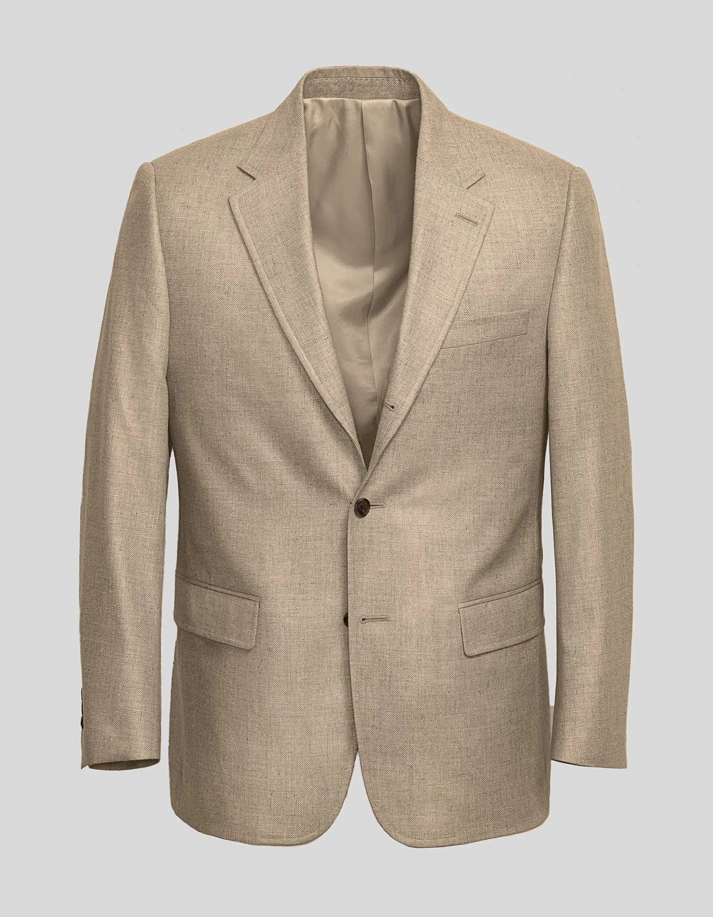 Made-in-Canada Solid Light Tan Silk/Wool Sport Coat sold by J. Press