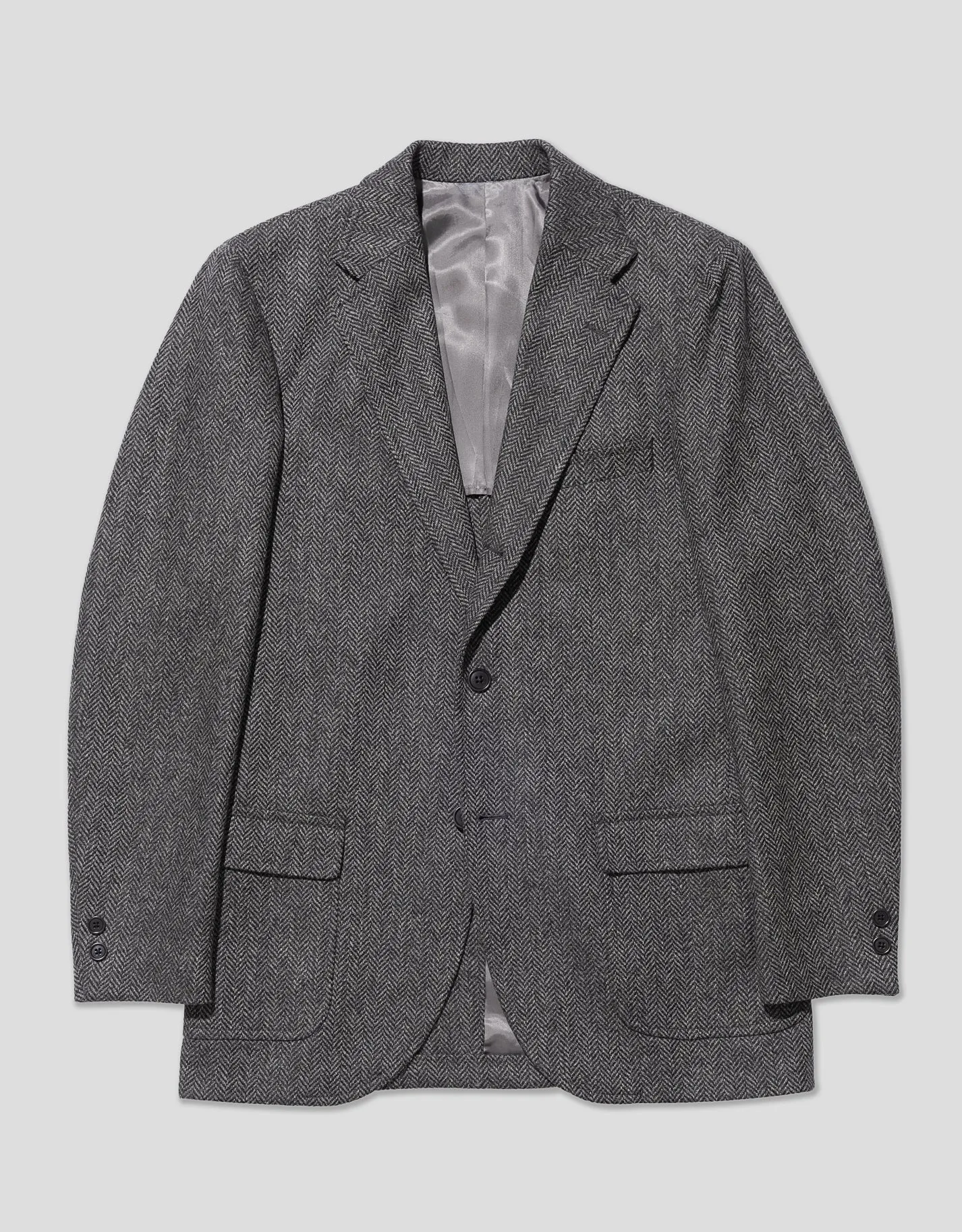 Grey Herringbone Wool Sport Coat - Trim Fit sold by J. Press