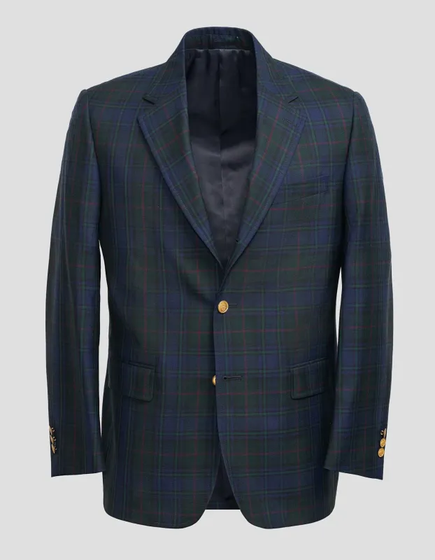 Made-in-Canada Navy & Green with Red Windowpane Tartan Blazer sold by J. Press