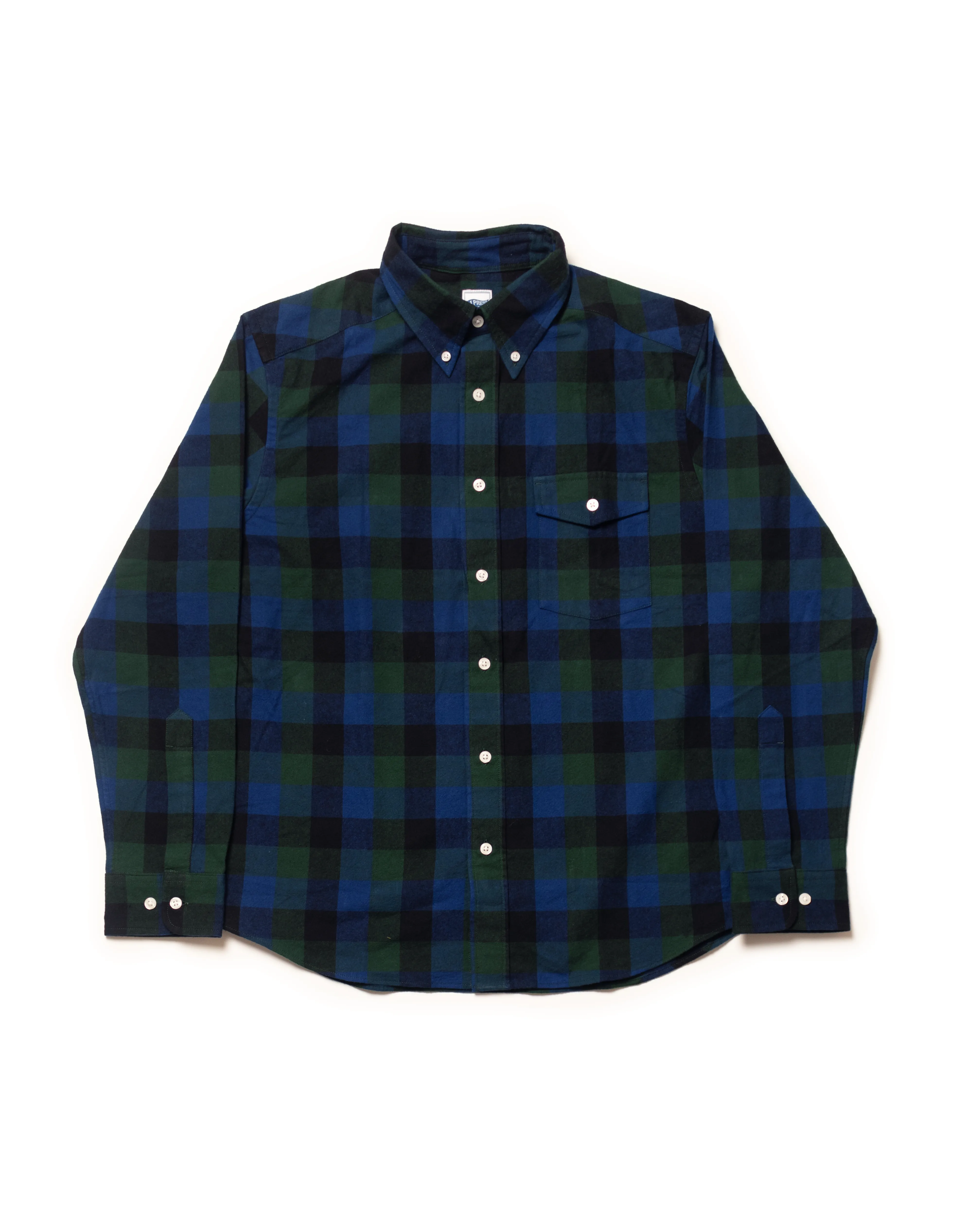 Green Plaid Cotton Flannel Sport Shirt - Trim Fit sold by J. Press