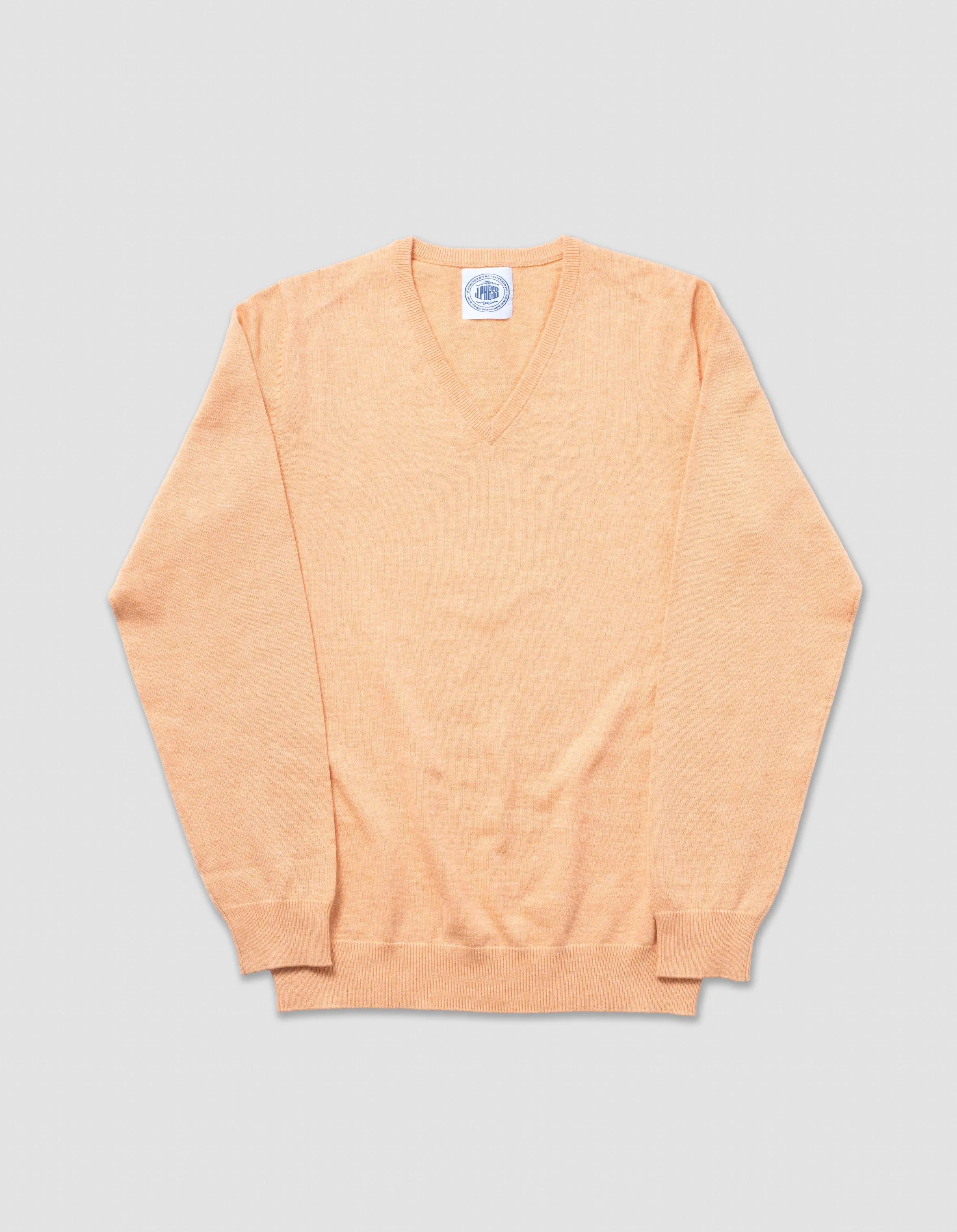 Orange Cotton-Cashmere V-Neck Sweater sold by J. Press