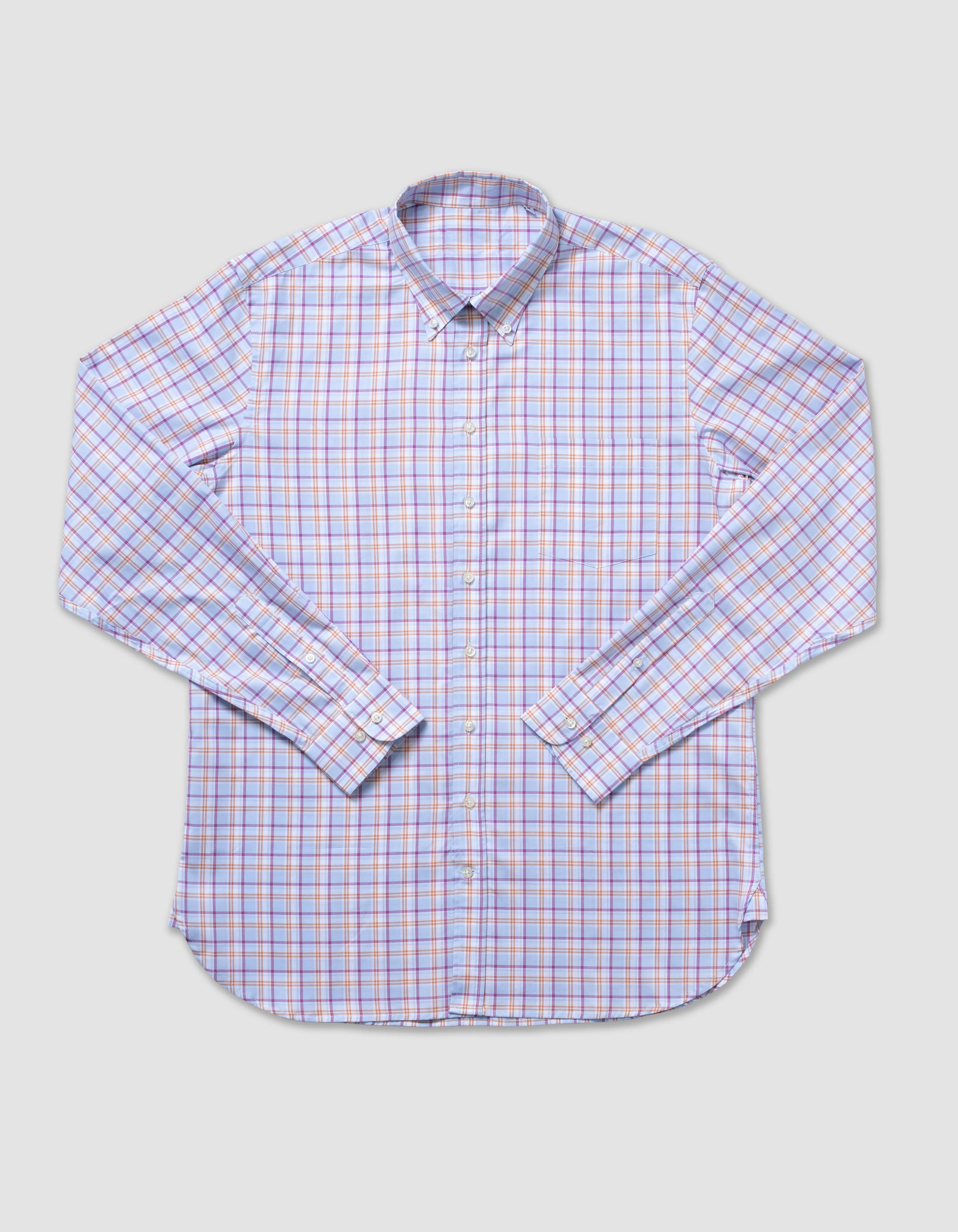 Made-in-USA Blue & Orange Windowpane Sport Shirt - Classic Fit sold by J. Press