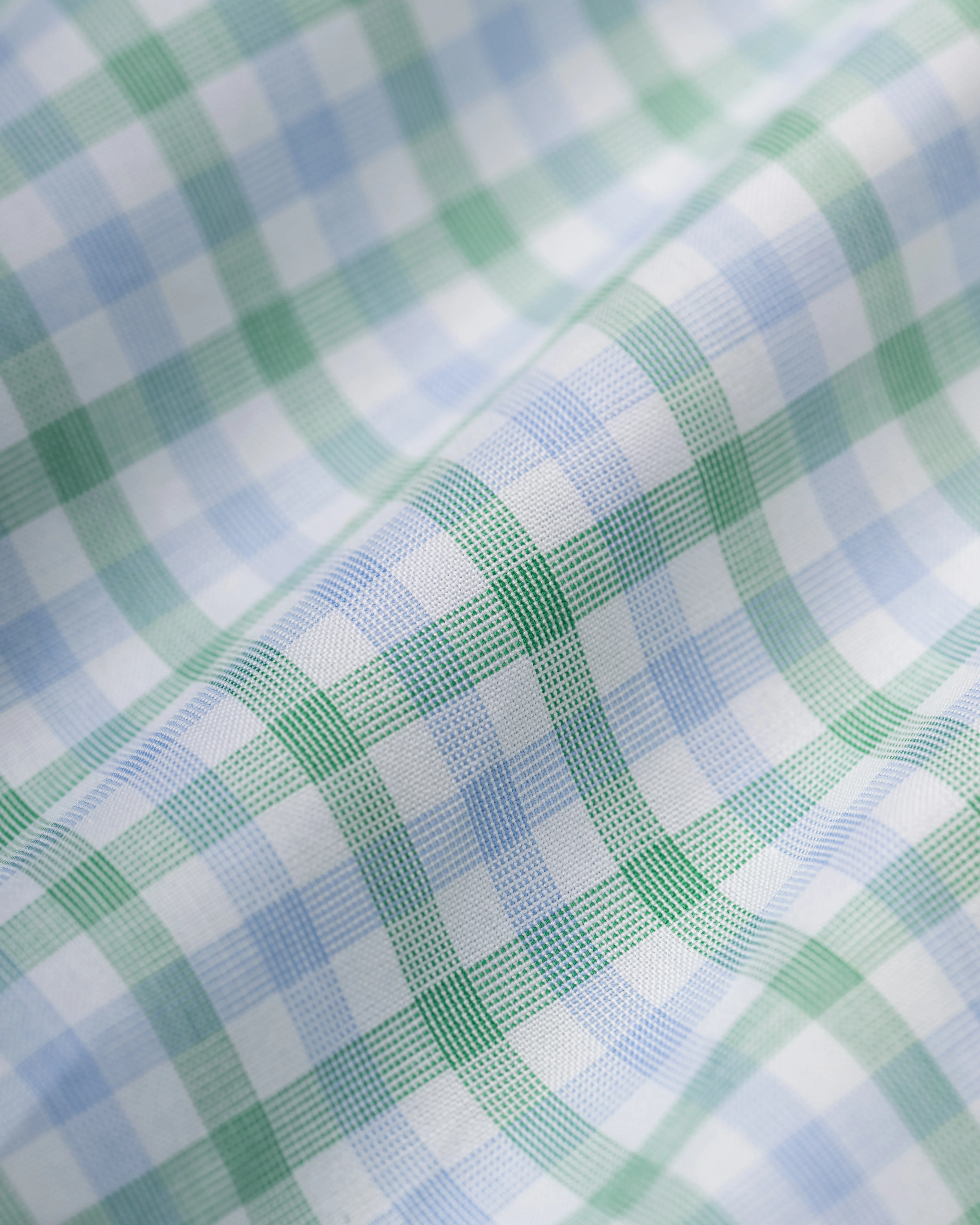 Made-in-USA Thomas Mason Blue and Green Tattersall Button Down Shirt - Regular Fit sold by J. Press product image thumbnail 5