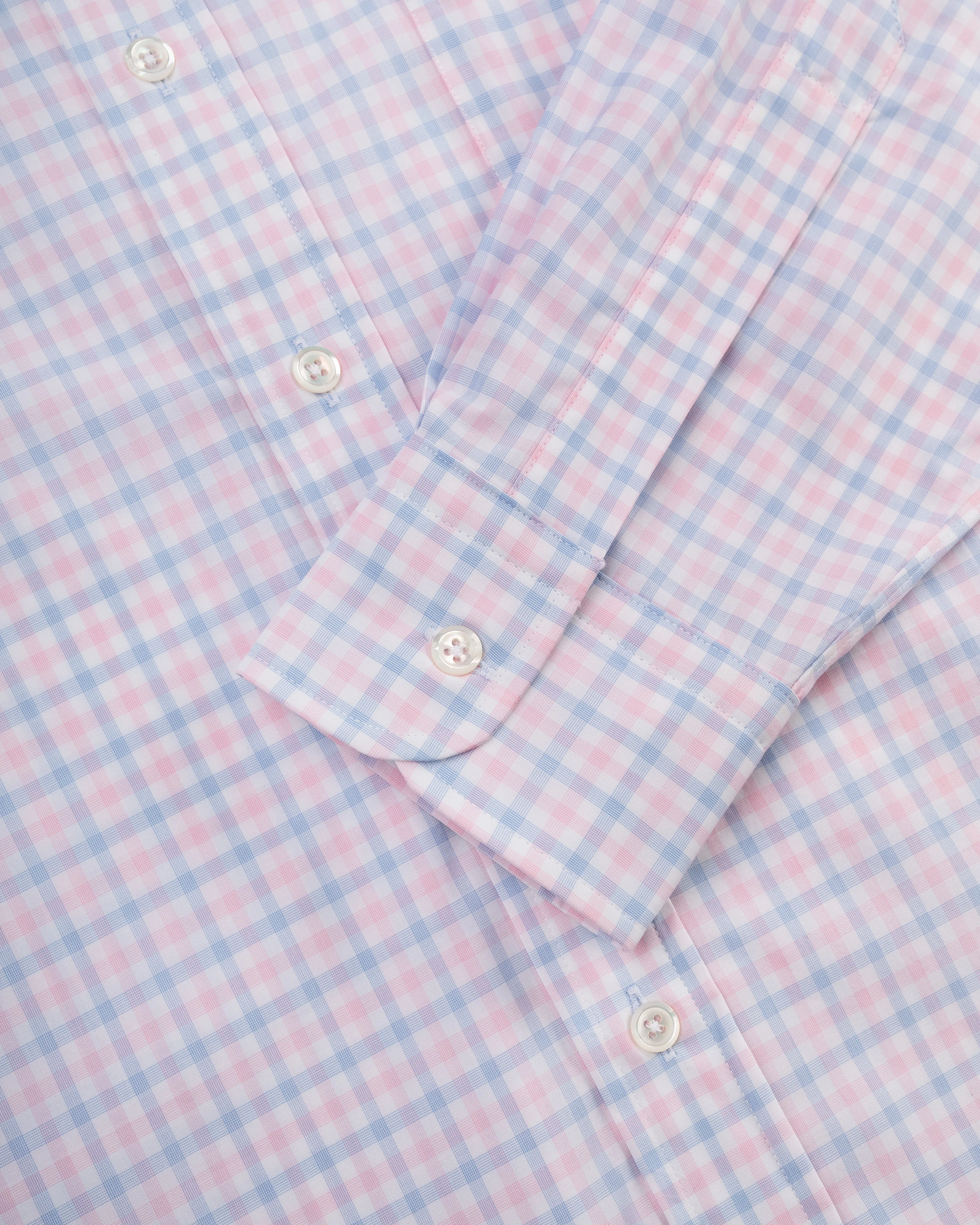 Made-in-USA Thomas Mason Blue & Pink Check Button Down Shirt - Regular Fit sold by J. Press product image thumbnail 3