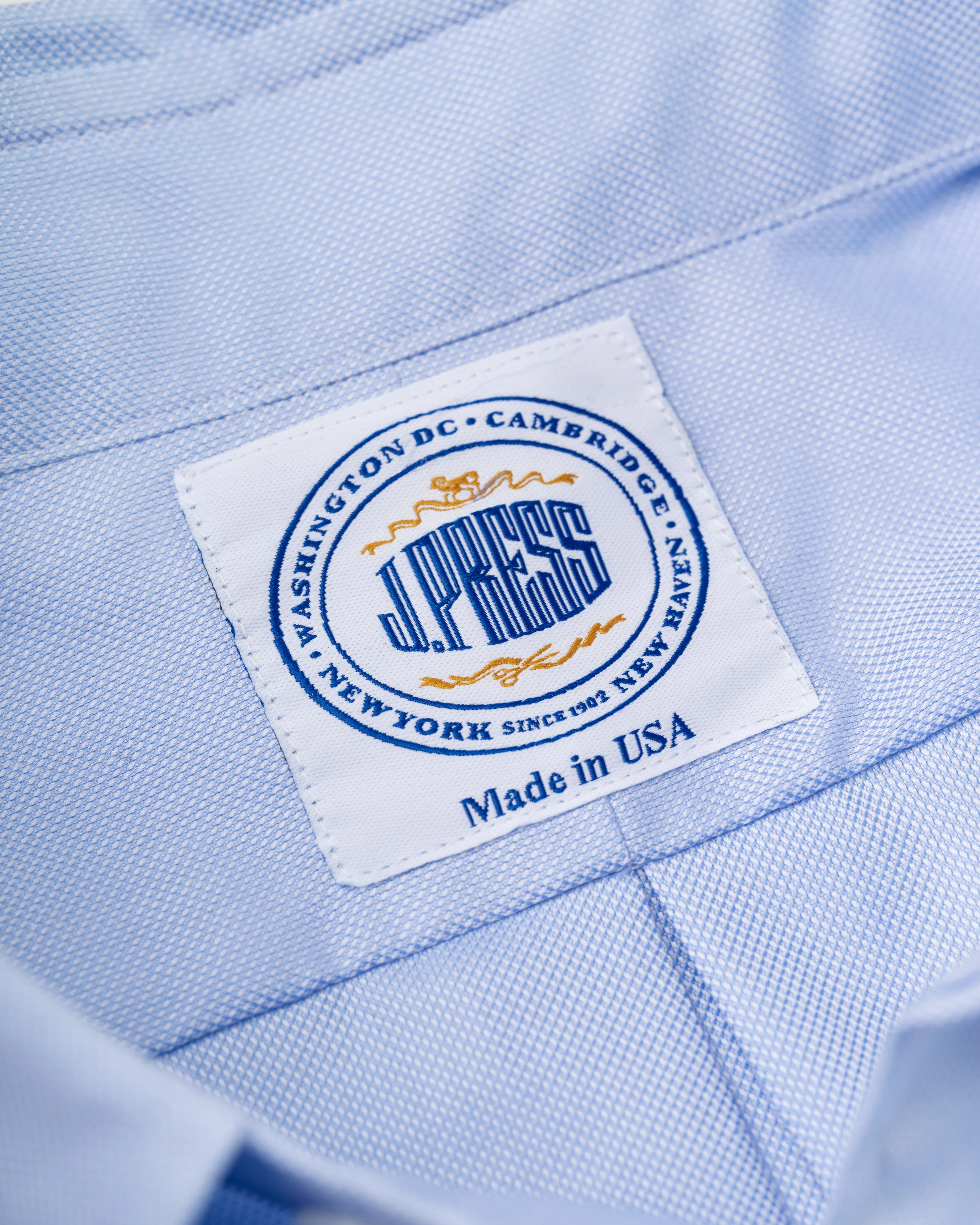 Made-in-USA Thomas Mason Blue Royal Oxford Button Down Shirt - Regular Fit sold by J. Press product image thumbnail 4