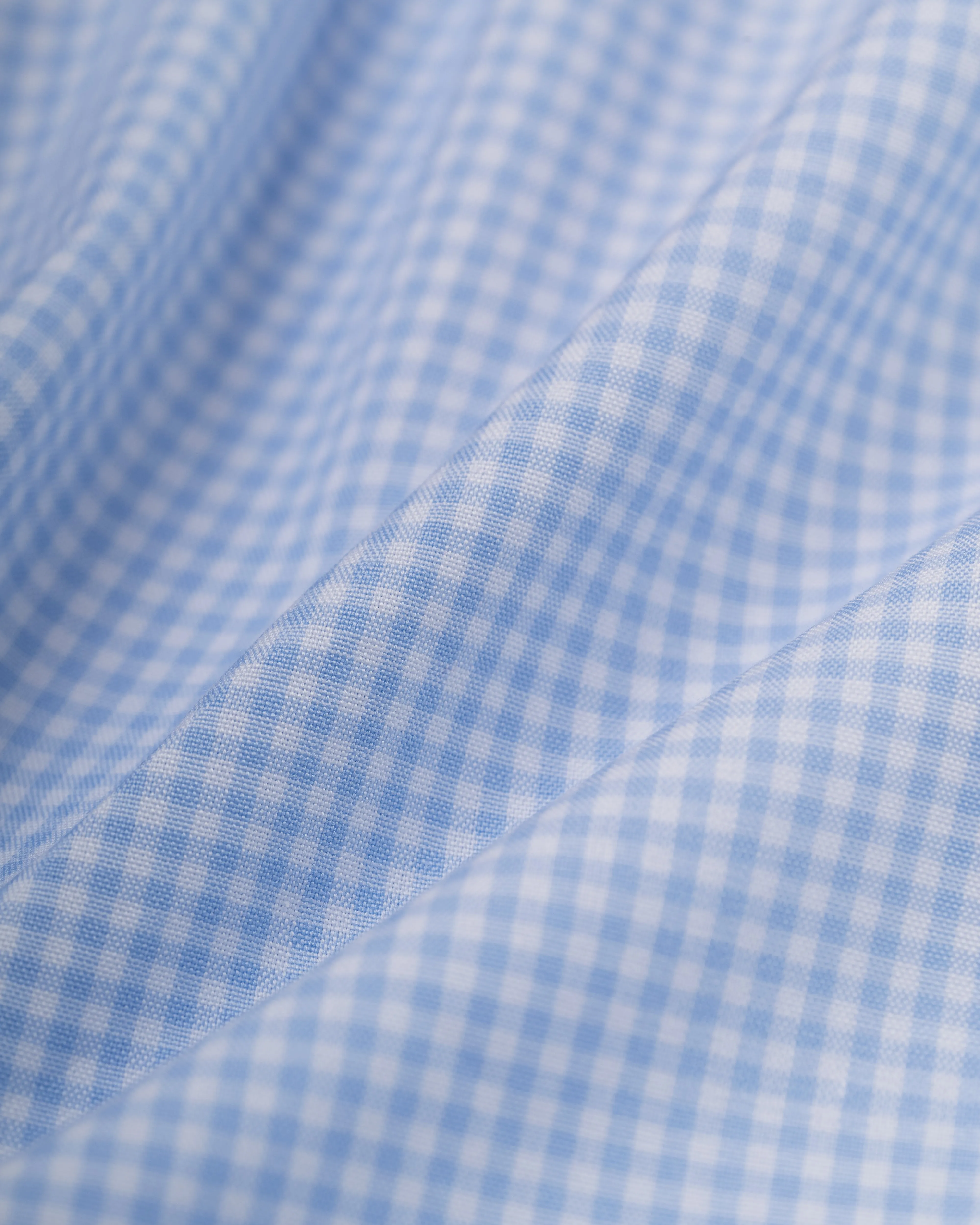 Made-in-USA Thomas Mason Light Blue Mini Gingham Button Down Shirt - Classic Fit sold by J. Press product image thumbnail 5