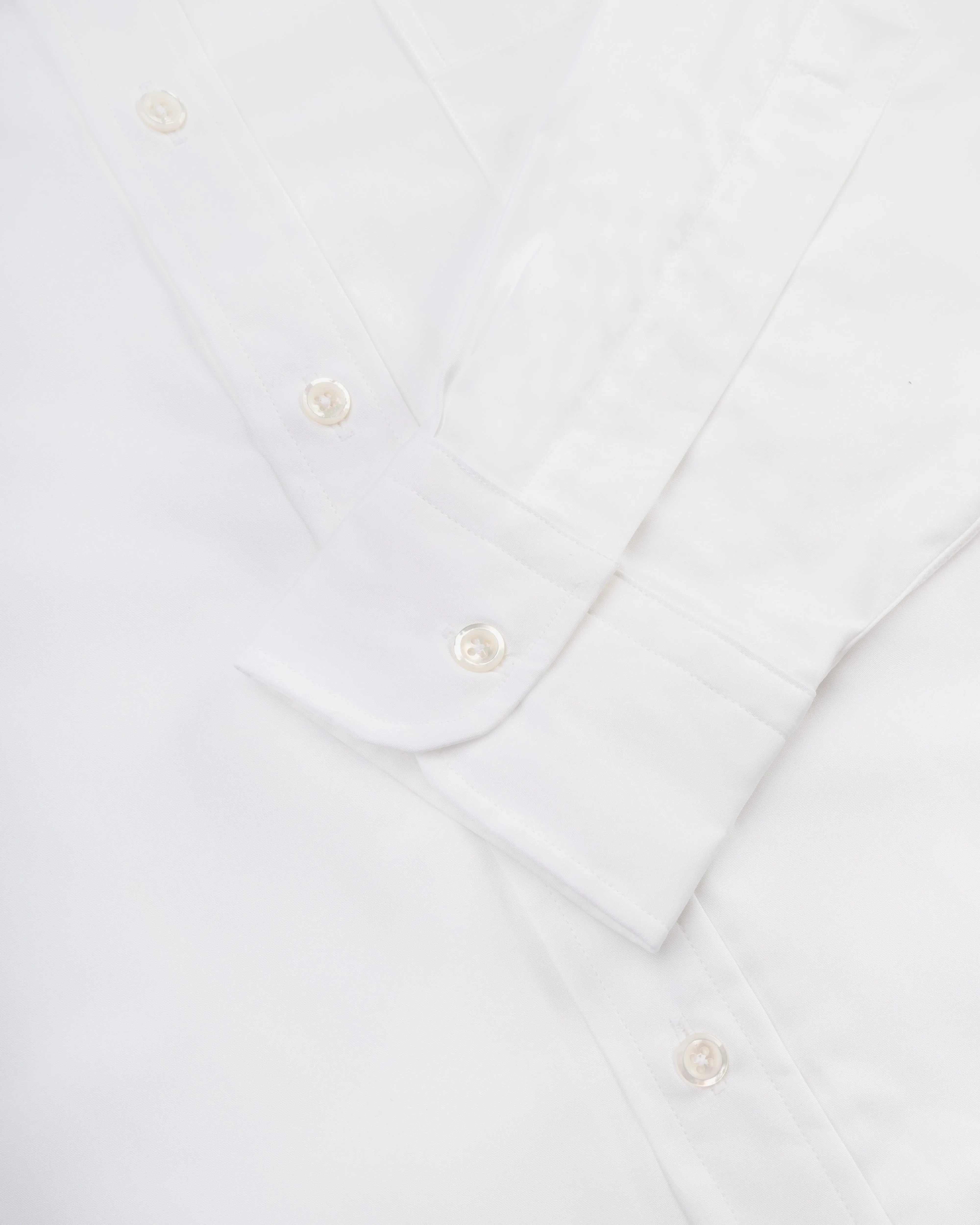 Made-in-USA Thomas Mason Solid White Broadcloth Button Down Shirt - Classic Fit sold by J. Press product image thumbnail 3