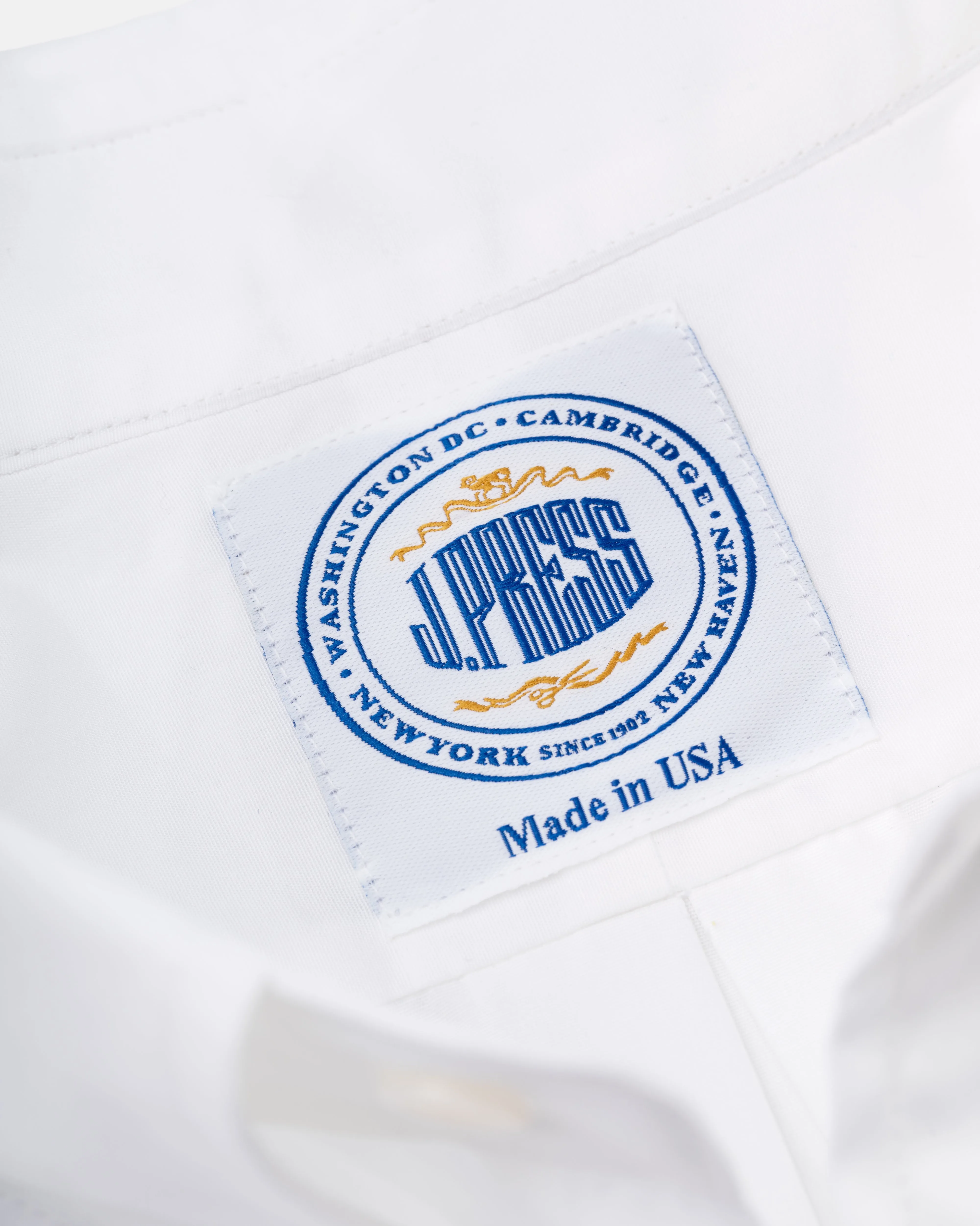 Made-in-USA Thomas Mason Solid White Broadcloth Button Down Shirt - Classic Fit sold by J. Press product image thumbnail 4