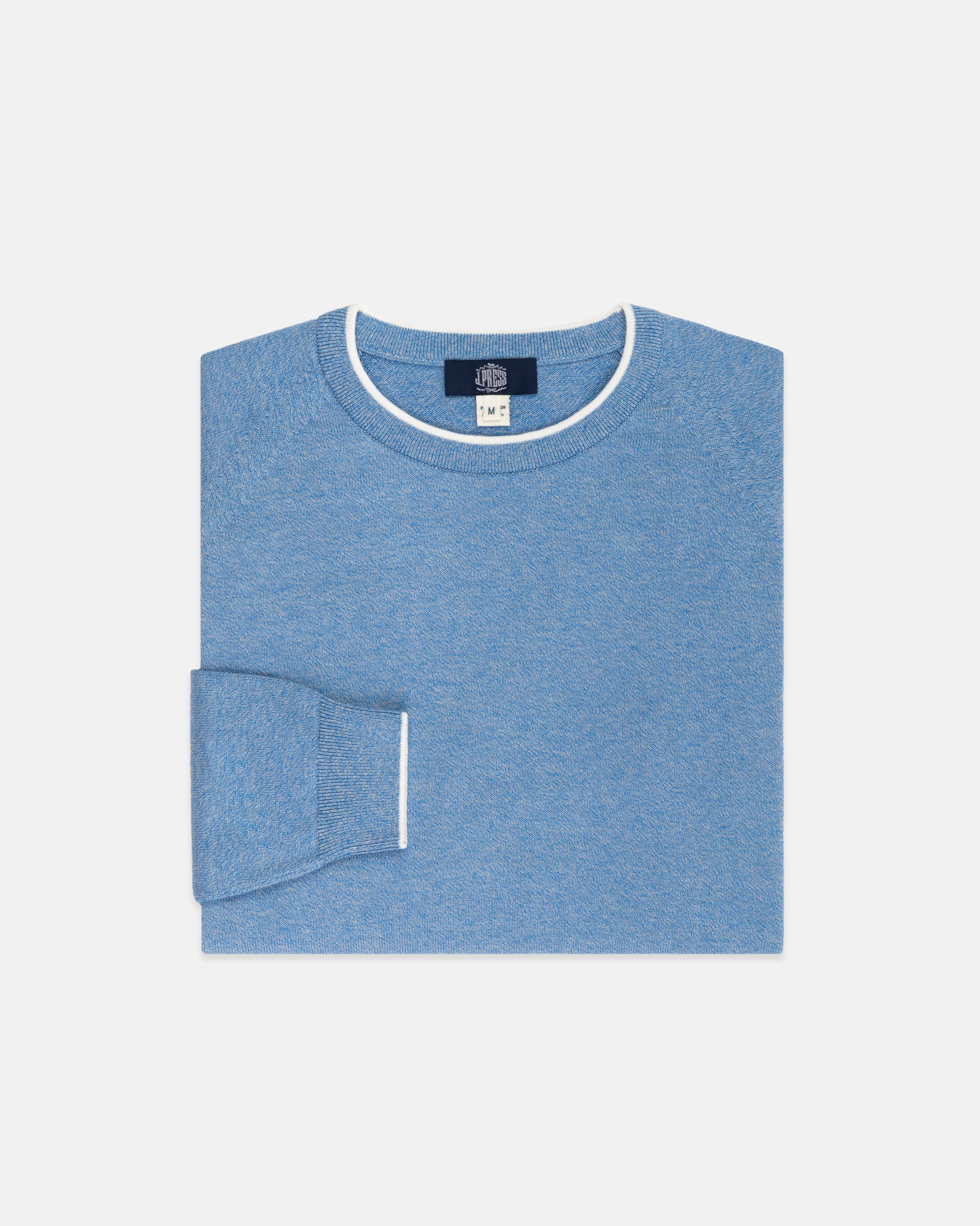 COTTON CREWNECK TIPPED SWEATER sold by J. Press