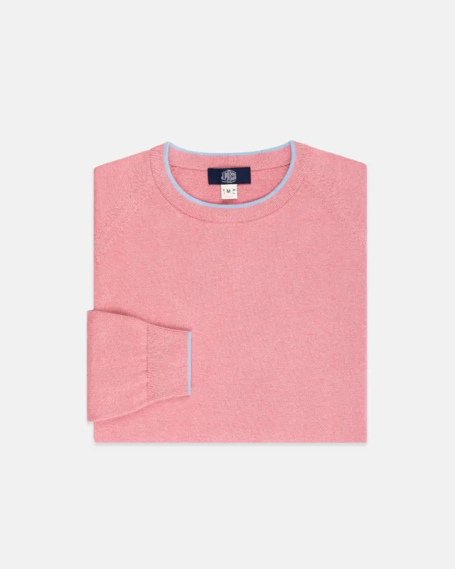 Cotton Crewneck Tipped Sweater sold by J. Press