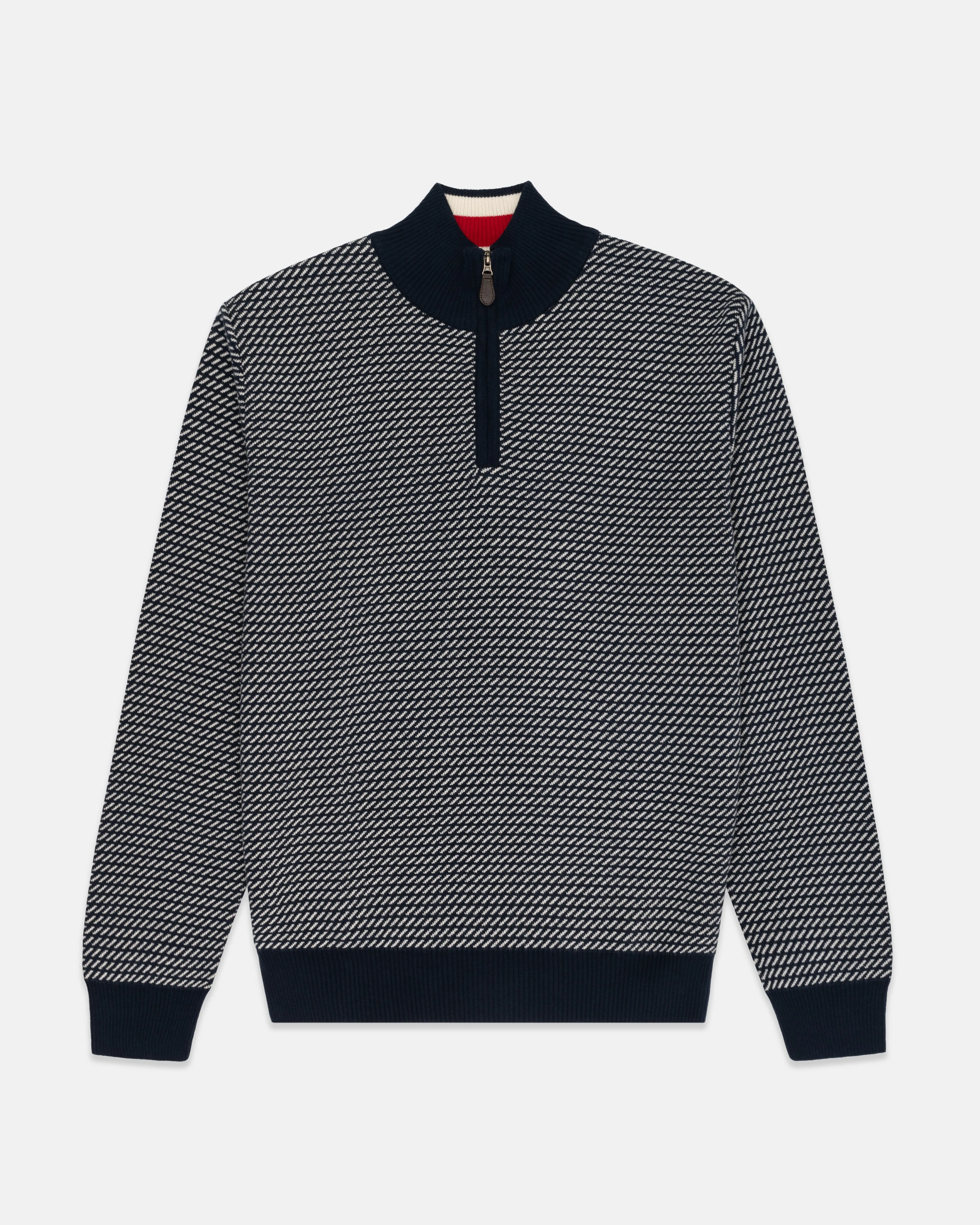 Tic Pattern Quarter Zip Sweater sold by J. Press product image thumbnail 2