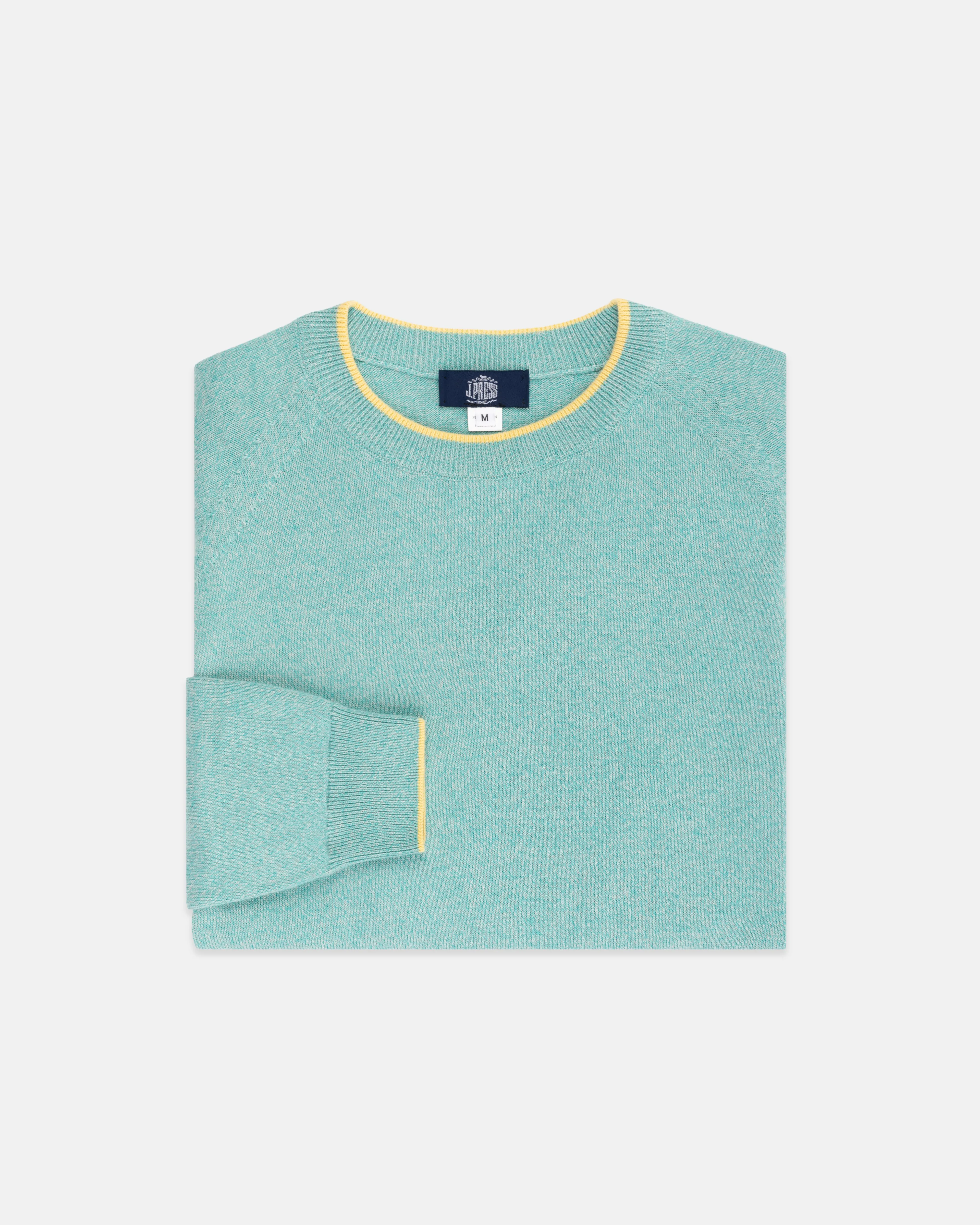 Cotton Crewneck Tipped Sweater sold by J. Press