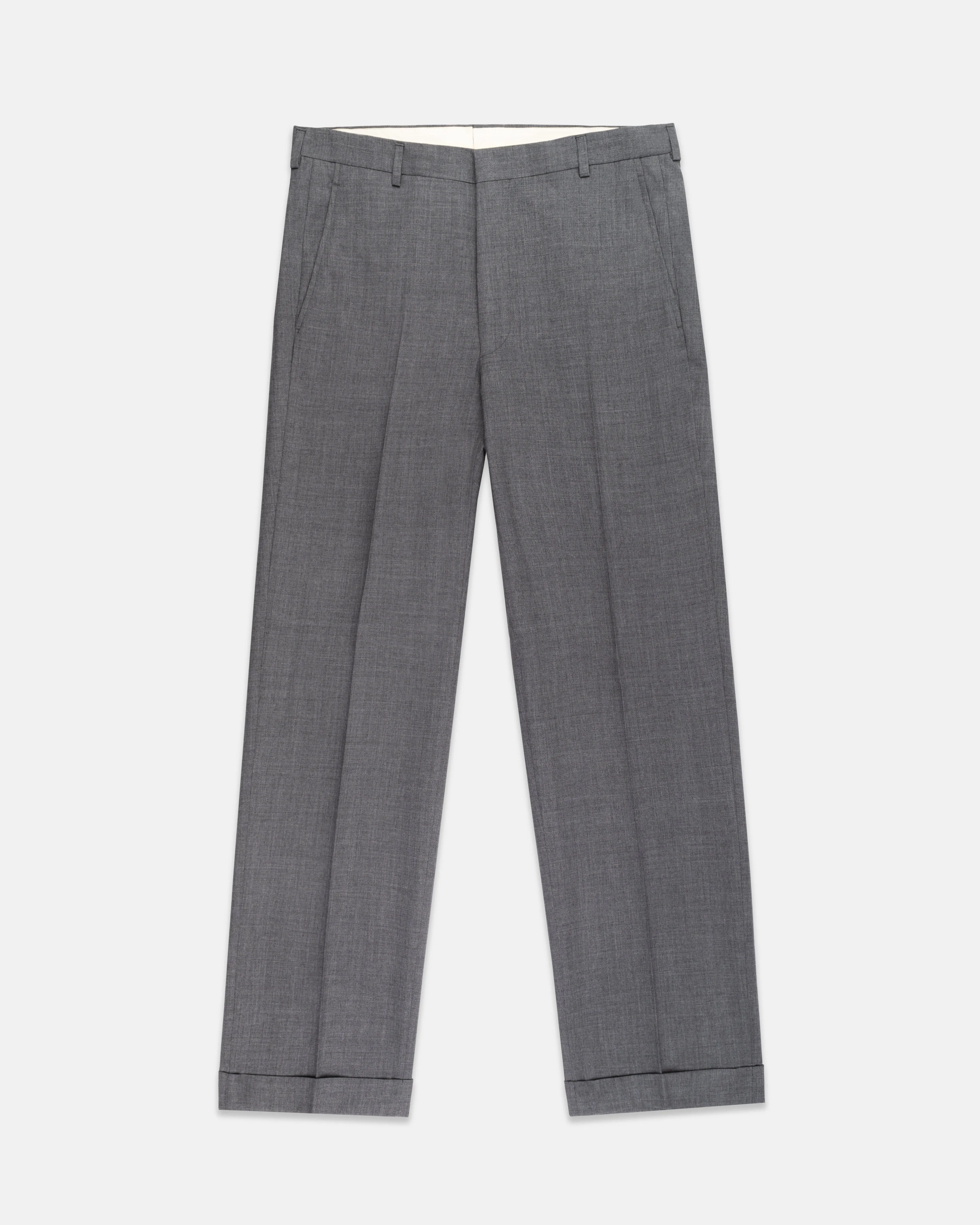 Made-in-USA Medium Grey Fox Air Wool Trouser sold by J. Press