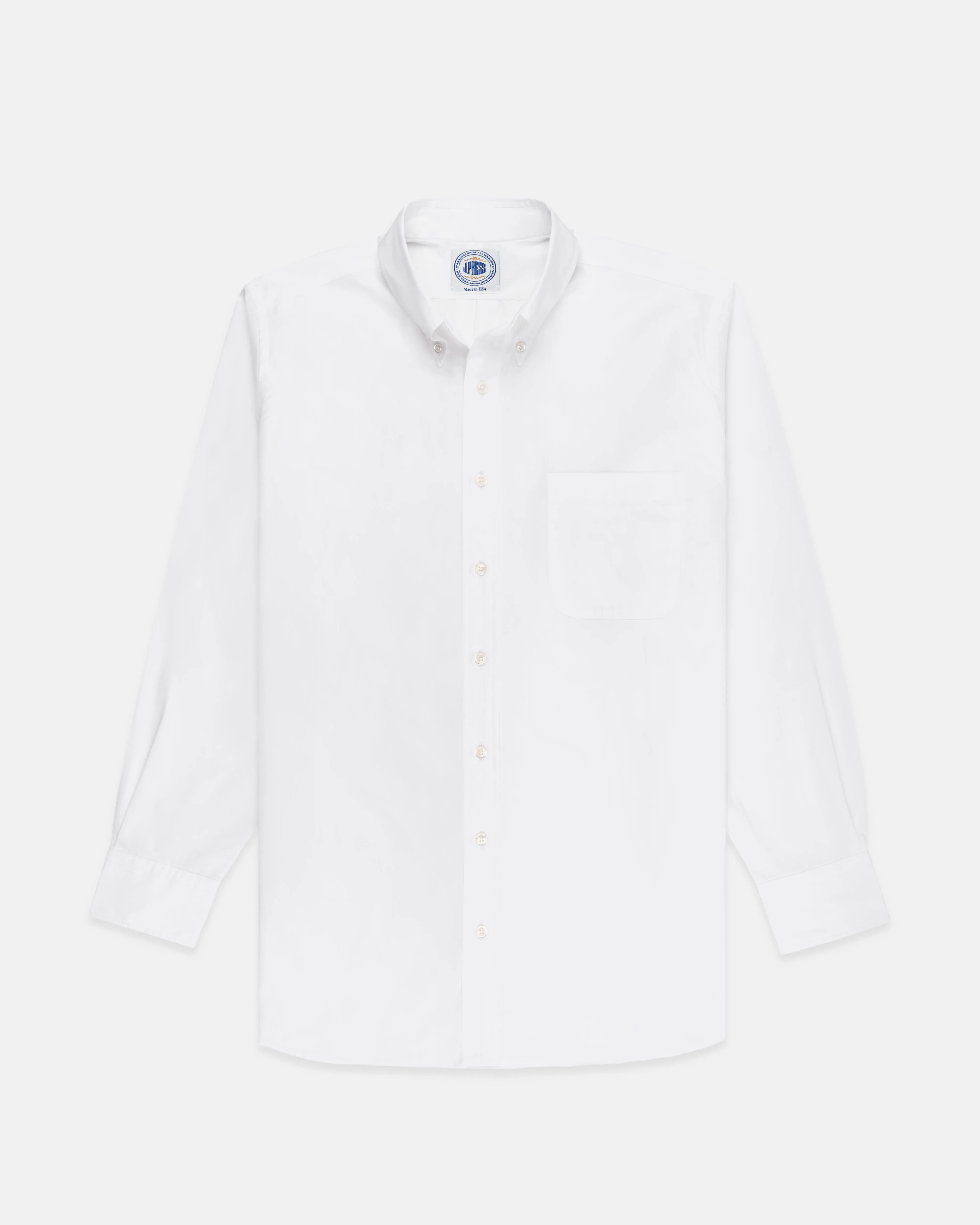Made-in-USA Thomas Mason White Royal Oxford Button Down Shirt - Regular Fit sold by J. Press product image thumbnail 2