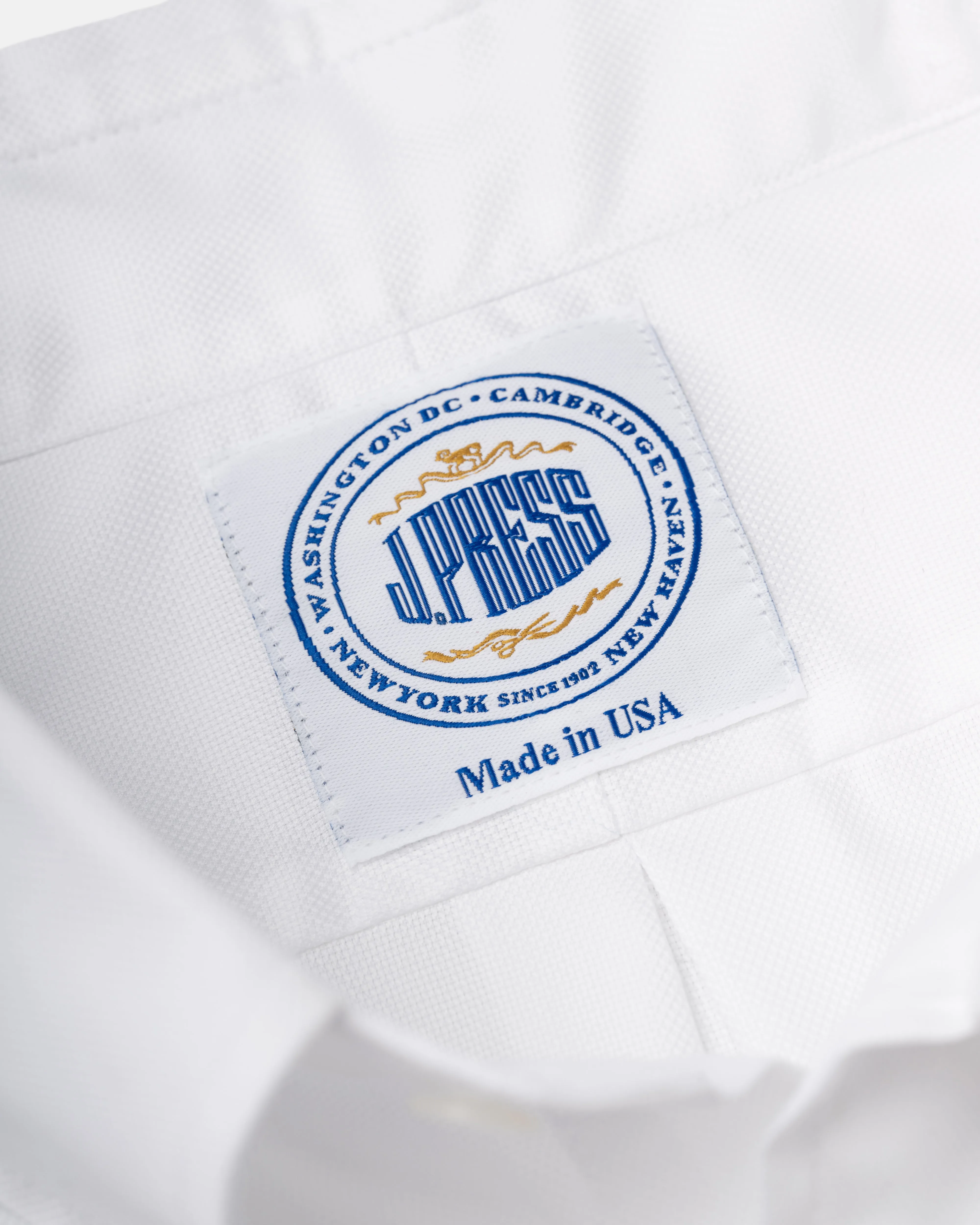 Made-in-USA Thomas Mason White Royal Oxford Button Down Shirt - Regular Fit sold by J. Press product image thumbnail 4