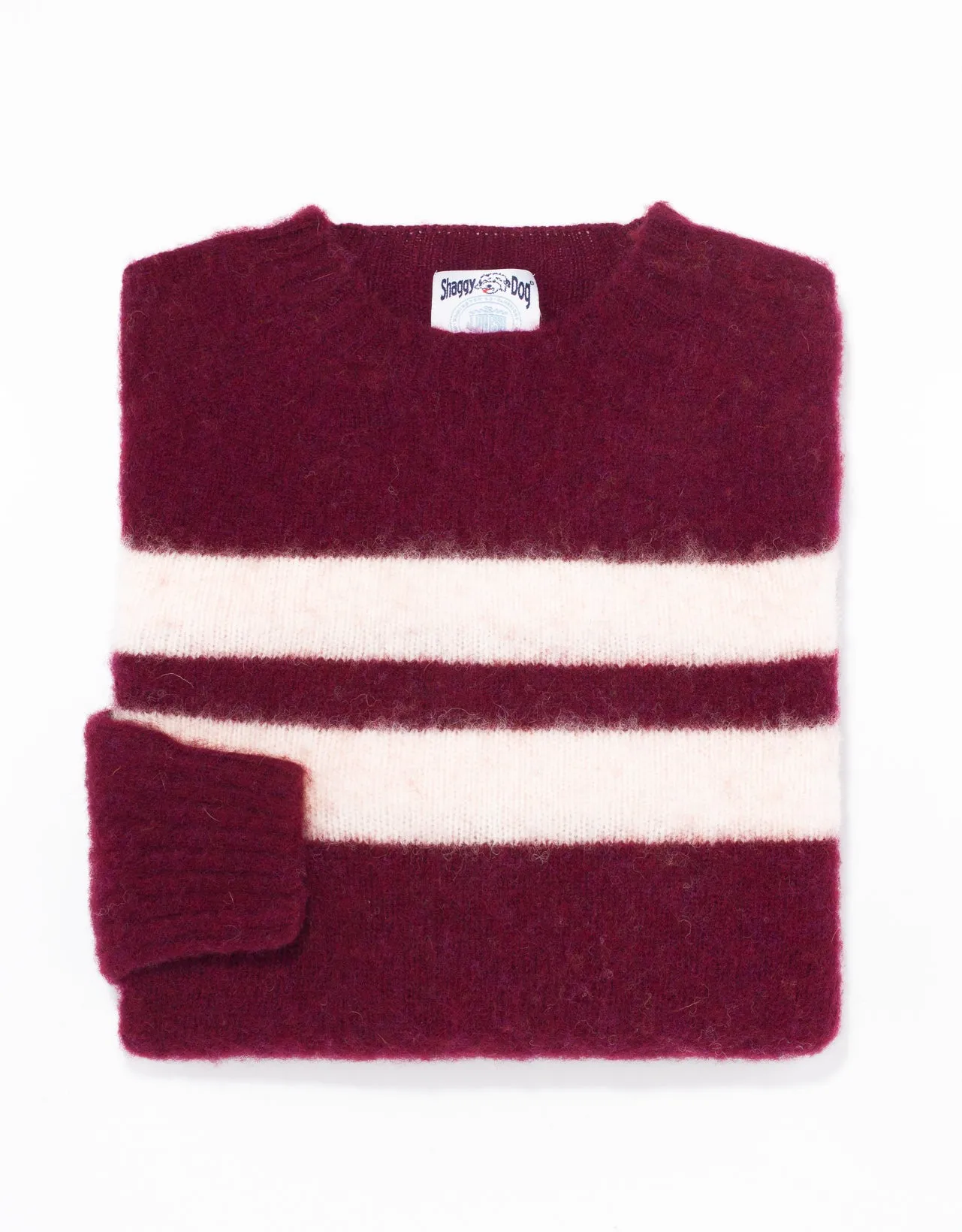 SHAGGY DOG SWEATER BURGUNDY UNIVERSITY STRIPE - TRIM FIT sold by J. Press