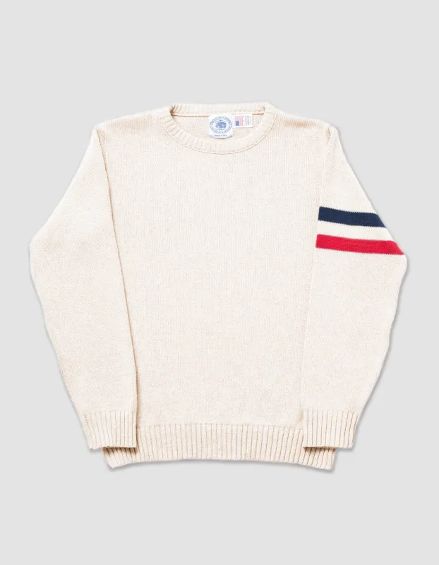 Cotton Sleeve Stripe Sweater sold by J. Press