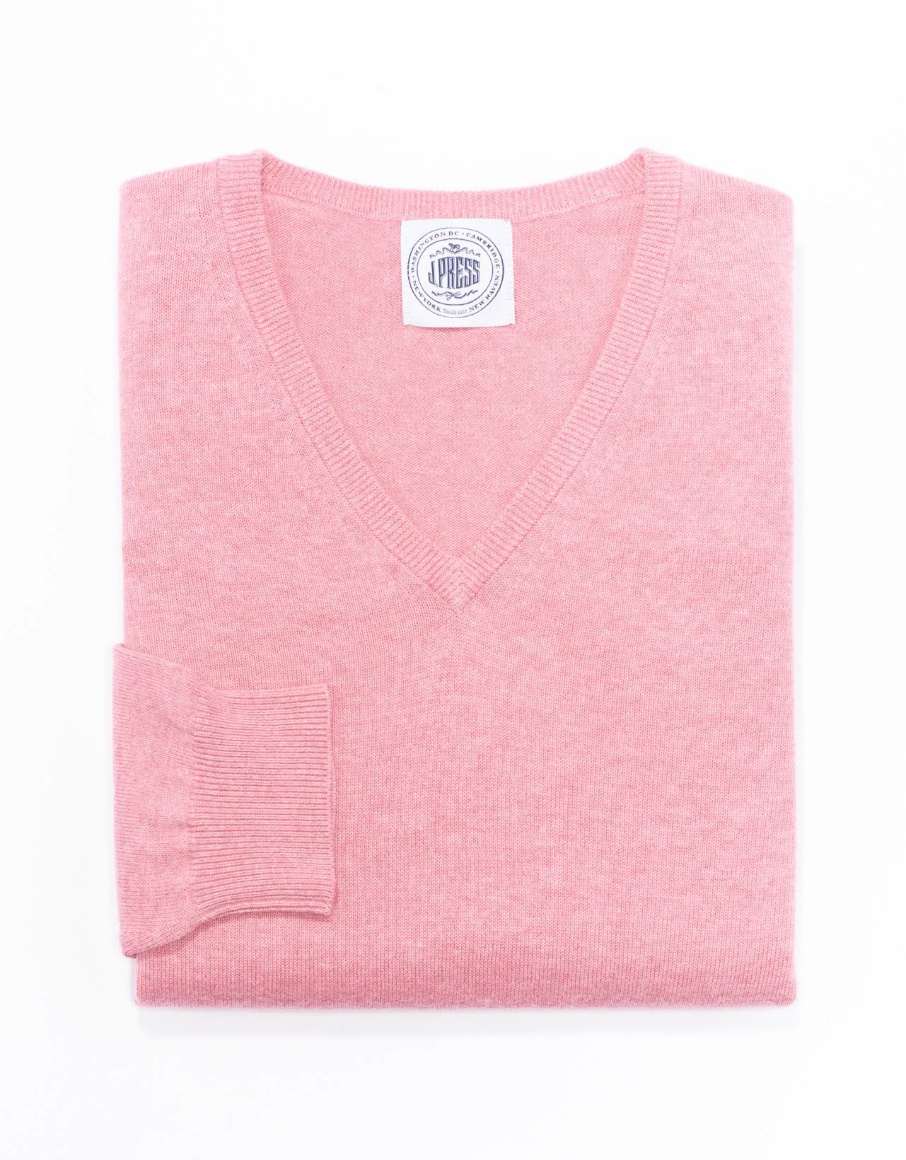 Pink Cotton-Cashmere V-Neck Sweater sold by J. Press