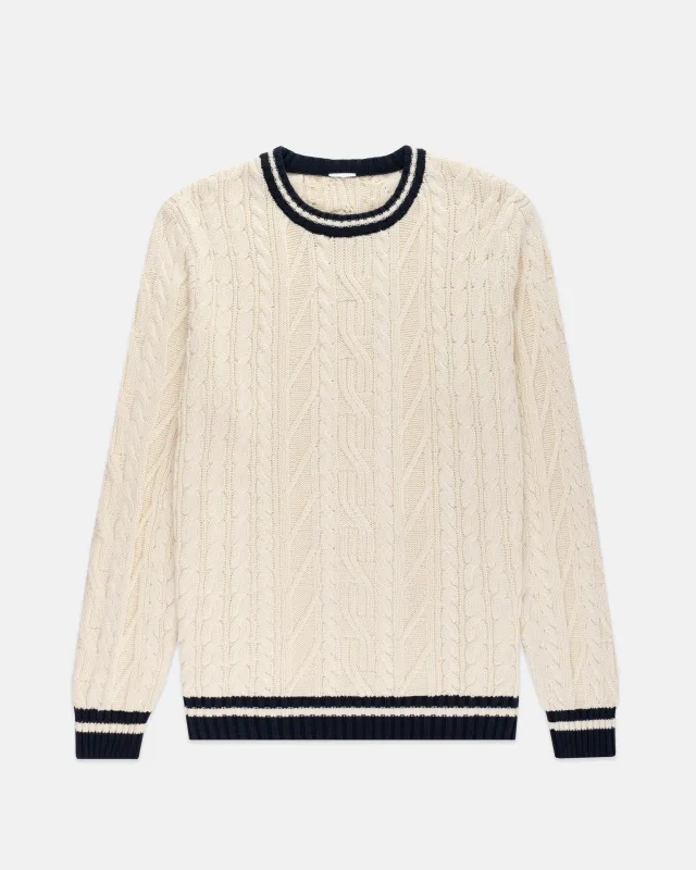 Cotton Cable Knit Sweater made by J. Press