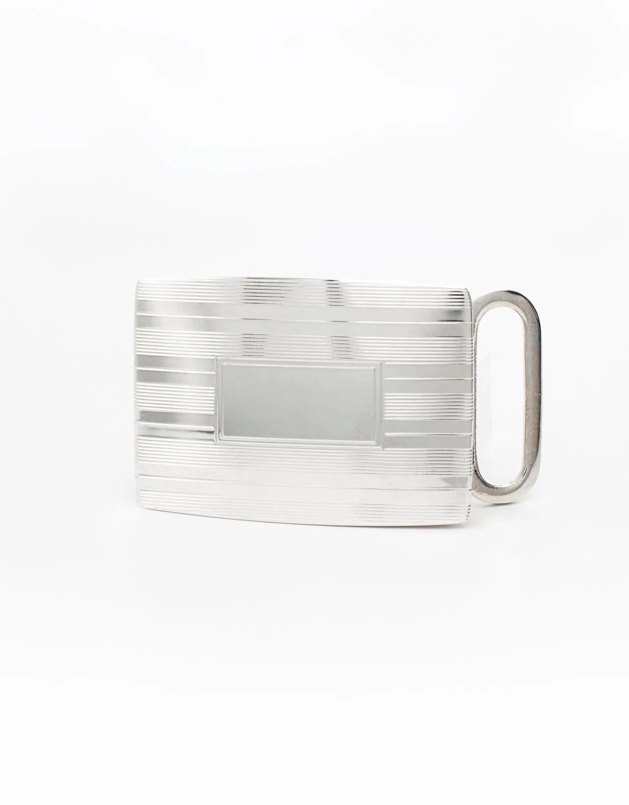 Made-in-USA Sterling Silver Engine-Turned Buckle sold by J. Press