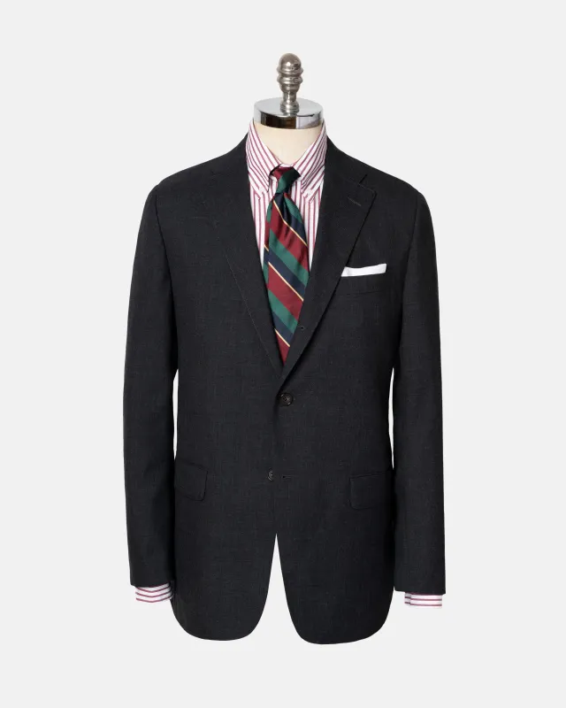 Made-in-USA Charcoal Tic Weave Fox Air Suit sold by J. Press