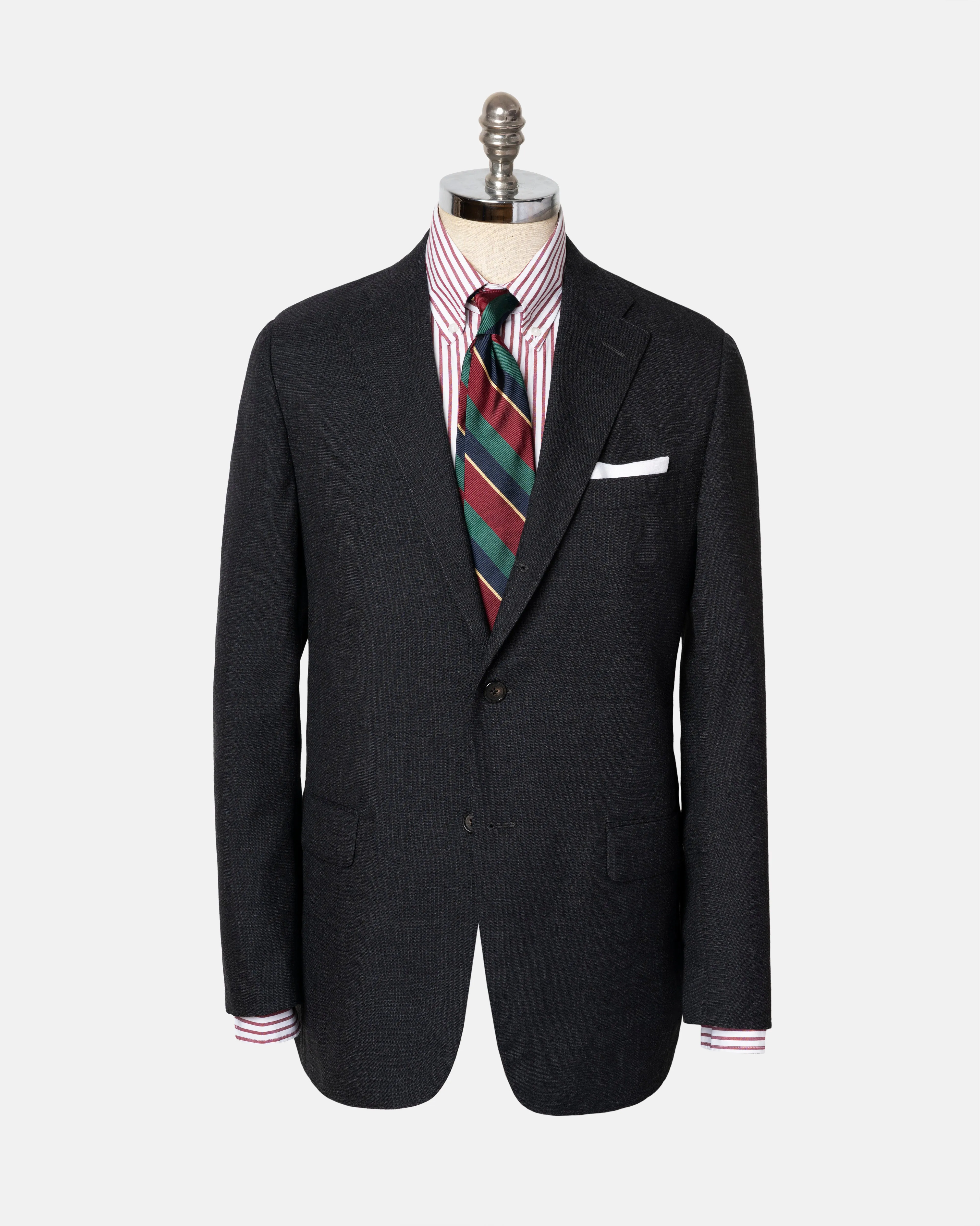 Made-in-USA Charcoal Tic Weave Fox Air Suit sold by J. Press