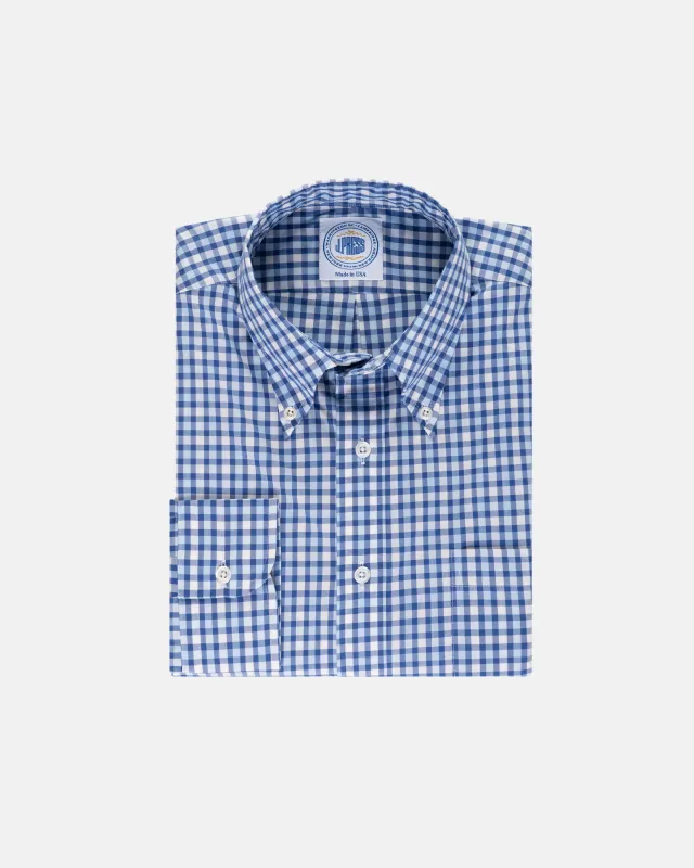 Made-in-USA Navy & Light Blue Check Sport Shirt - Classic Fit sold by J. Press