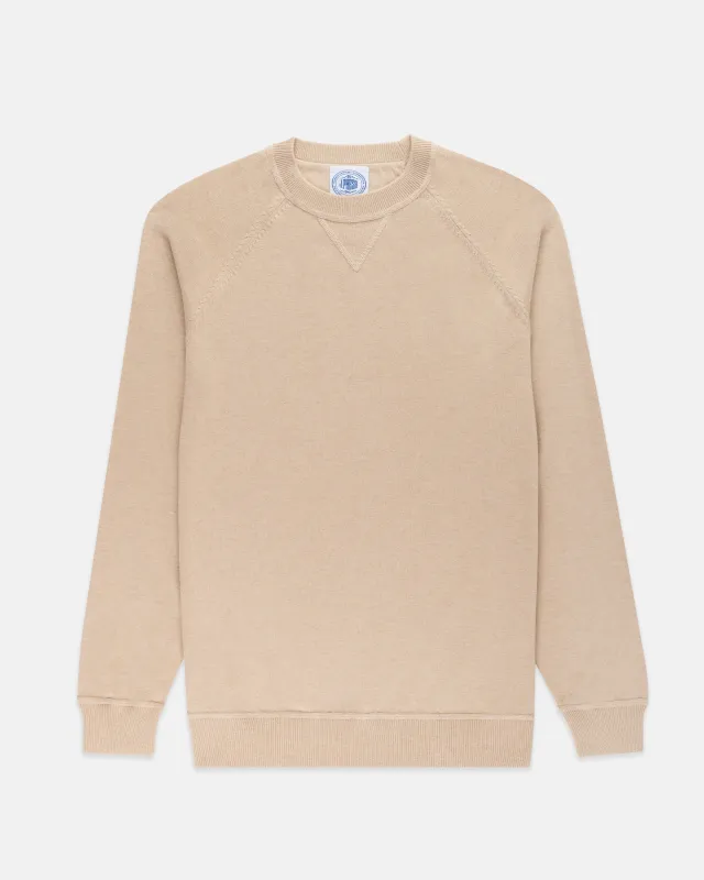 Tan Cotton/Wool Crewneck Sweatshirt - Trim Fit sold by J. Press