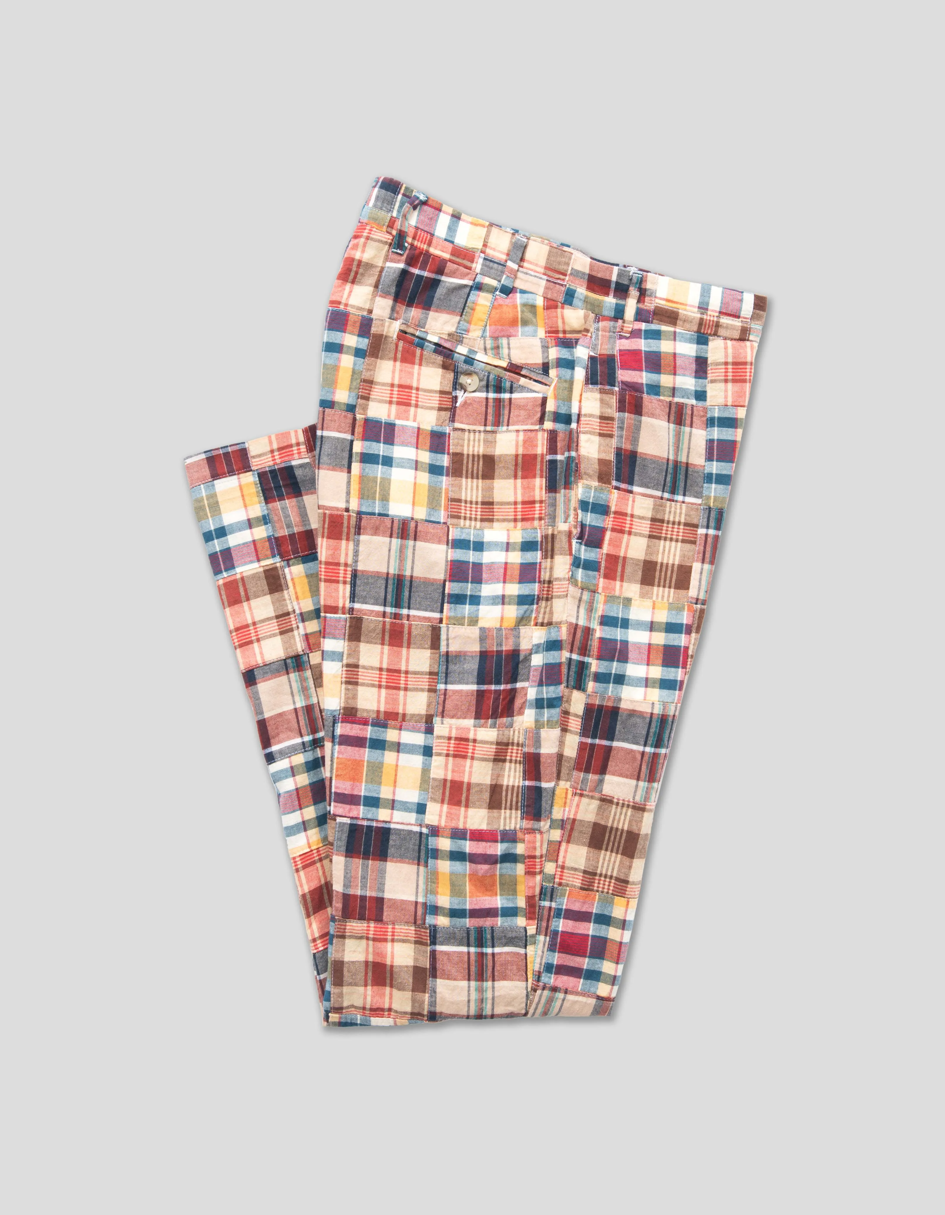 Trim Fit Madras Patchwork Trousers sold by J. Press