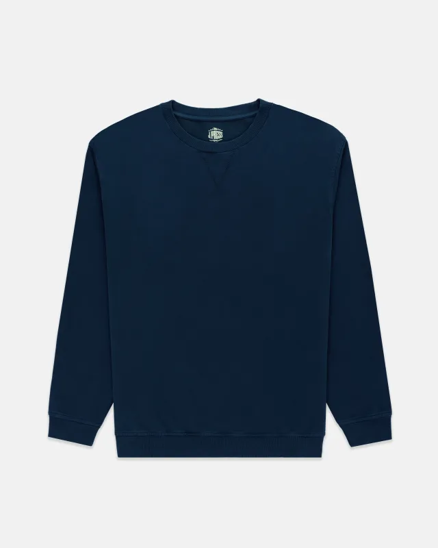 Navy Cotton Crewneck Sweatshirt sold by J. Press