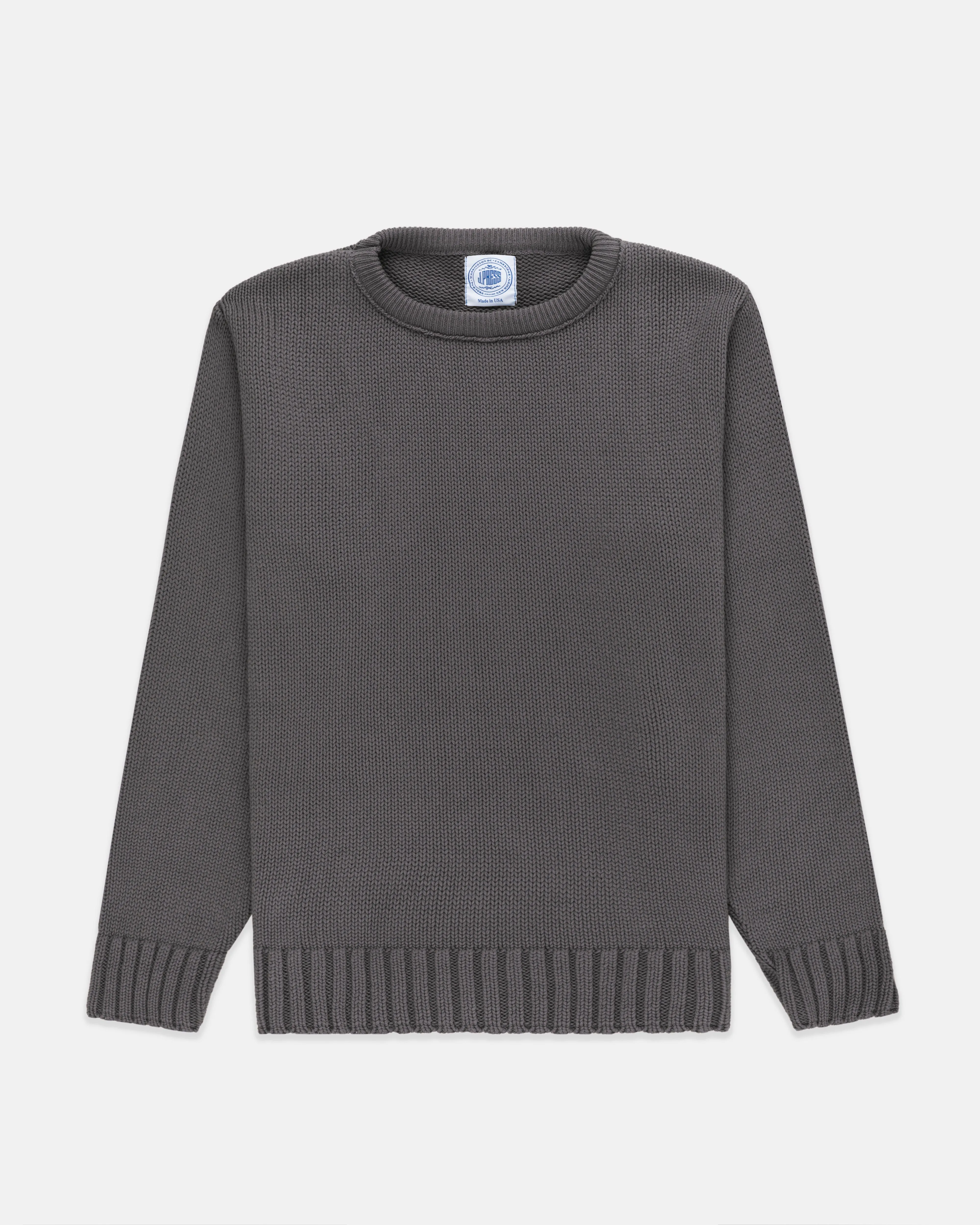 Made-in-USA Charcoal Chunky Cotton Crewneck Sweater sold by J. Press product image thumbnail 2
