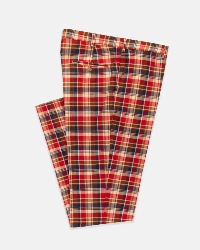 MADRAS PLAID TROUSERS sold by J. Press