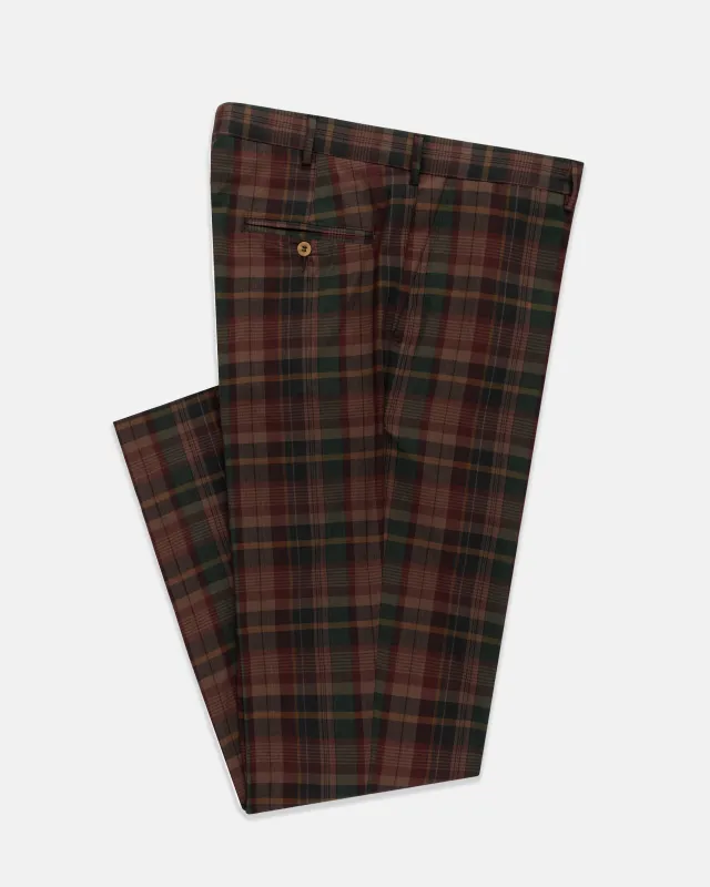 Overdyed Madras Trousers sold by J. Press
