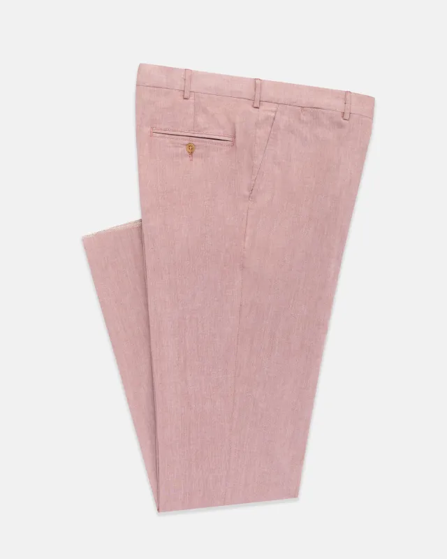 Made-in-USA Brick Red Cotton Chambray Trouser sold by J. Press