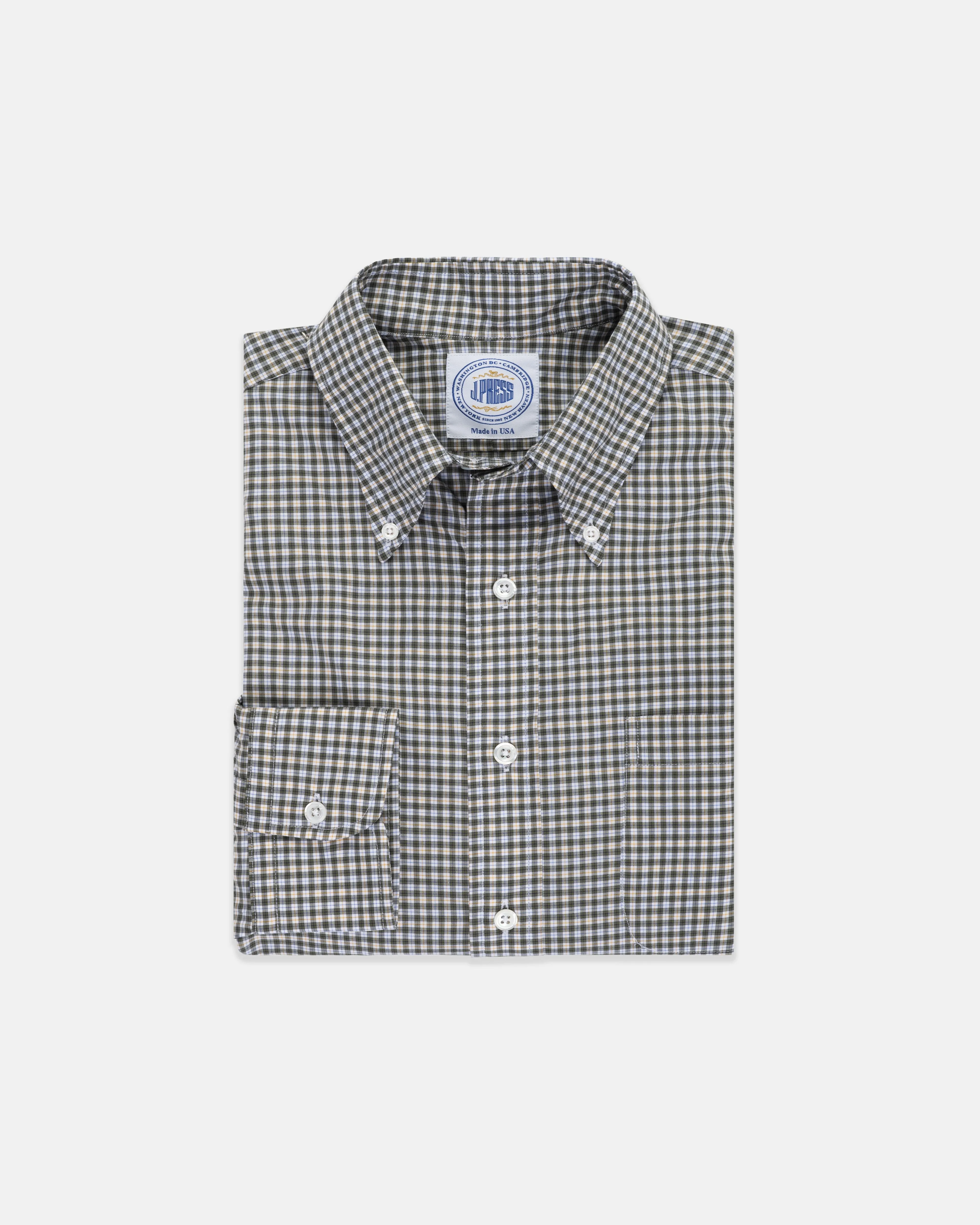 Made-in-USA Blue & Orange Check Sport Shirt - Classic Fit sold by J. Press