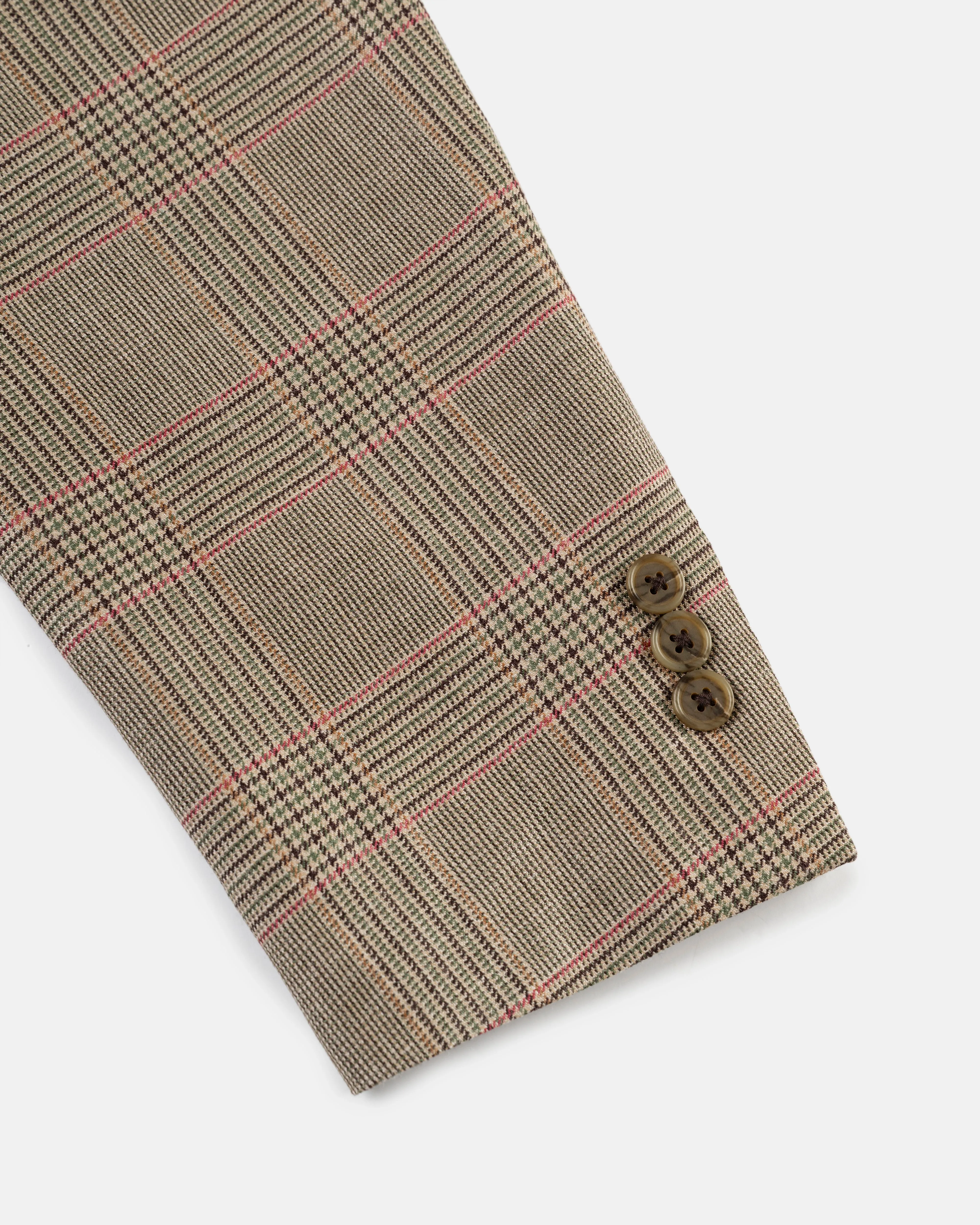 Made-in-Canada Tan & Olive Glen Plaid Wool/Silk/Linen Sport Coat sold by J. Press product image thumbnail 3